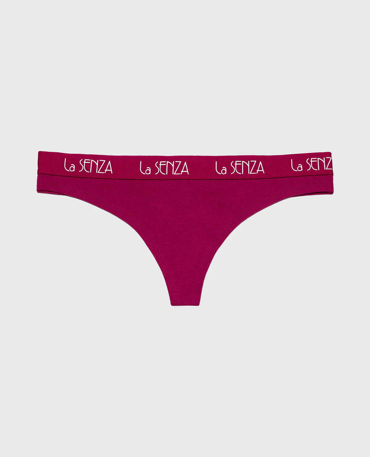 Thong Cotton Panty with Art Deco Logo Band in Plum Rose - Image 4