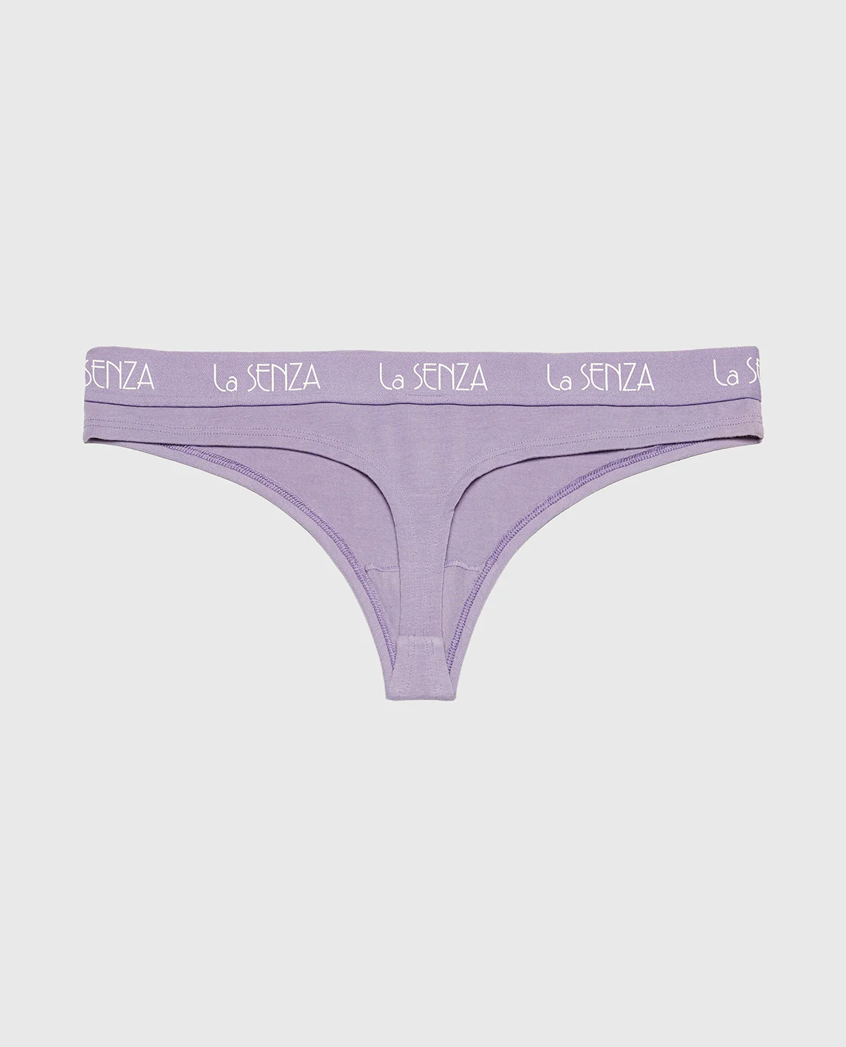 Thong Cotton Panty with Art Deco Logo Band in Purple Haze - Image 5