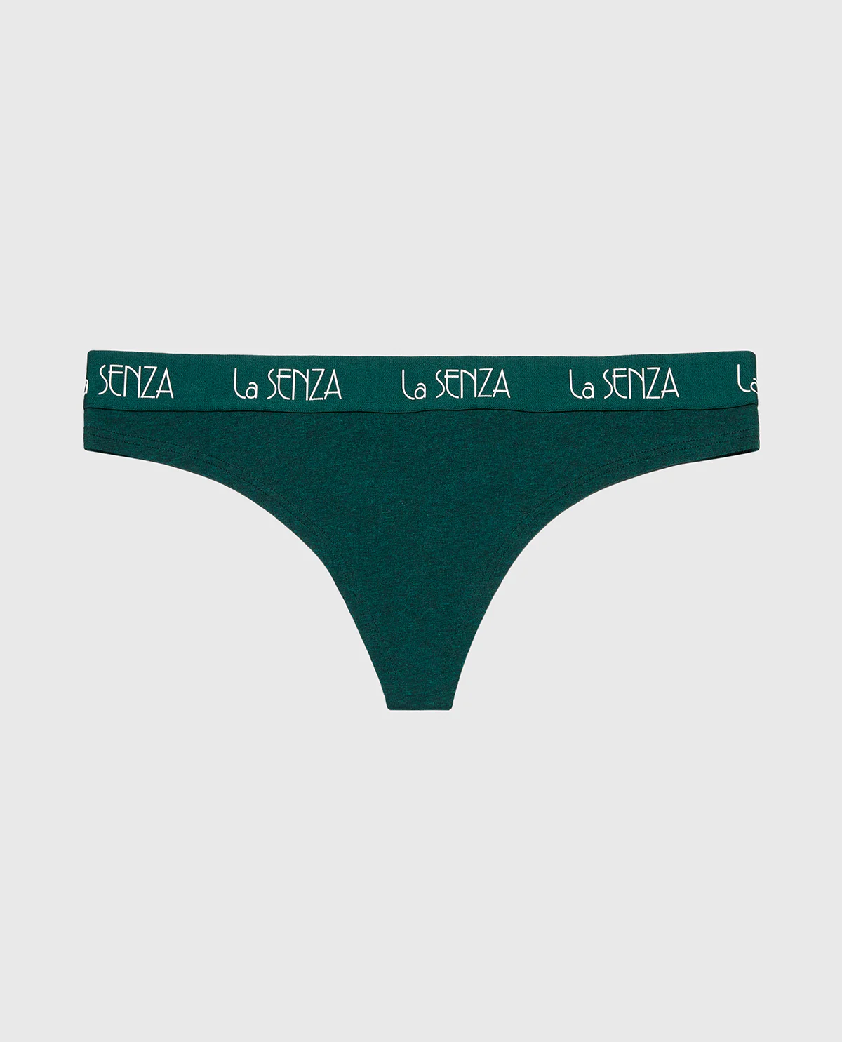 Thong Panty with Art Deco Logo in Emerald Green Heather - Image 4