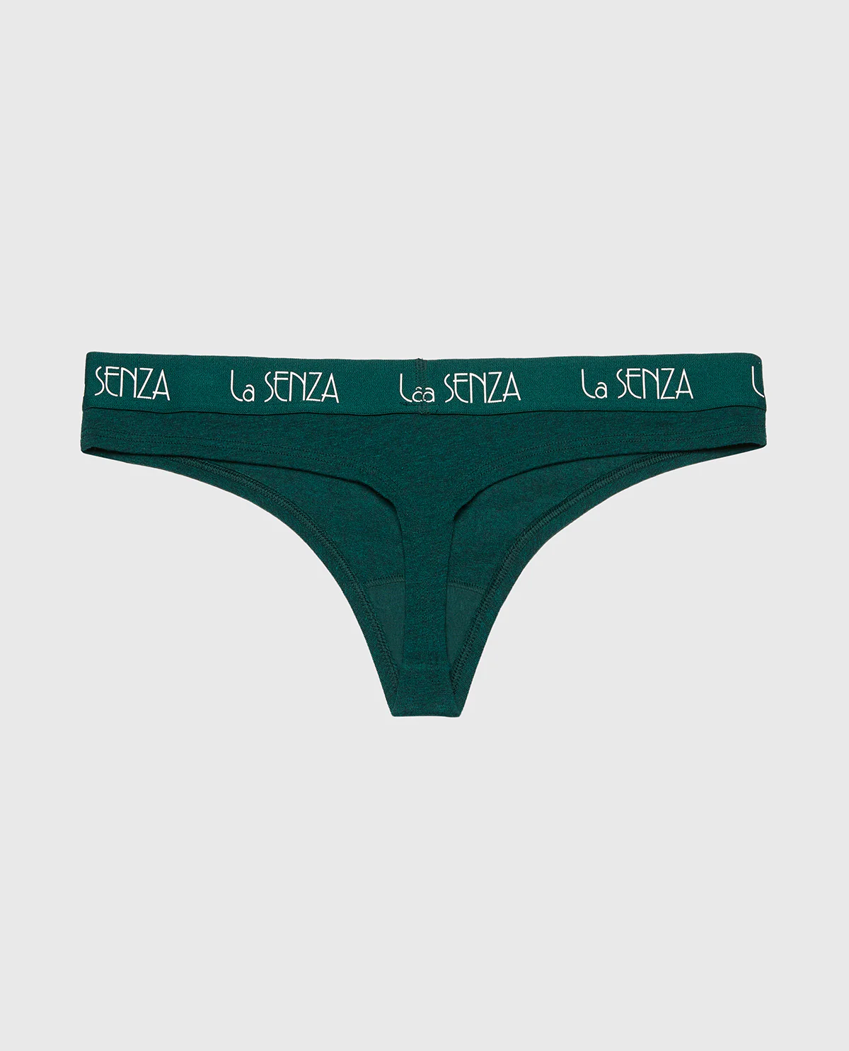 Thong Panty with Art Deco Logo in Emerald Green Heather - Image 5