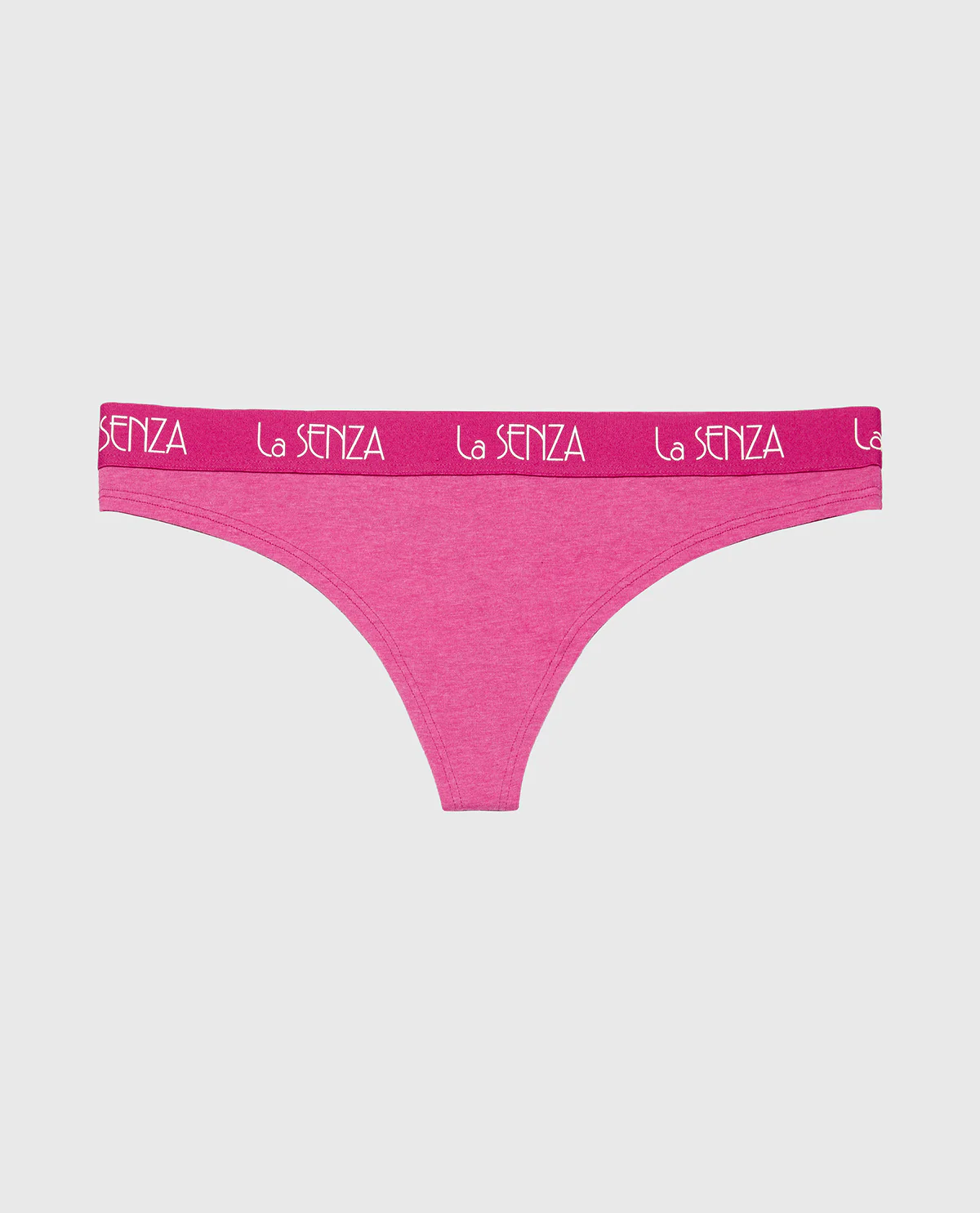 Thong Panty with Art Deco Logo in Fuchsia Red Heather - Image 4