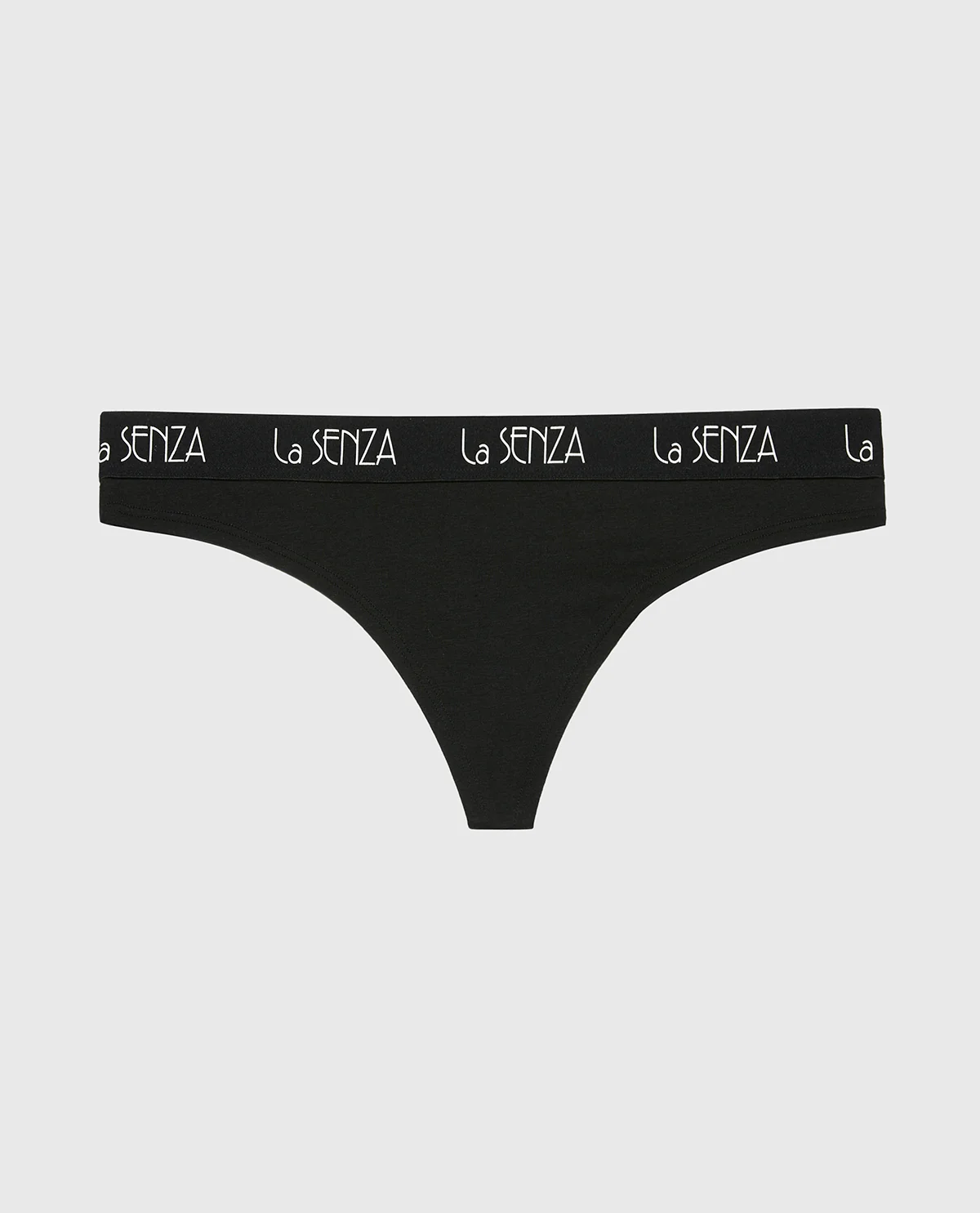 Thong Panty with Art Deco Logo in Tuxedo Black - Image 4