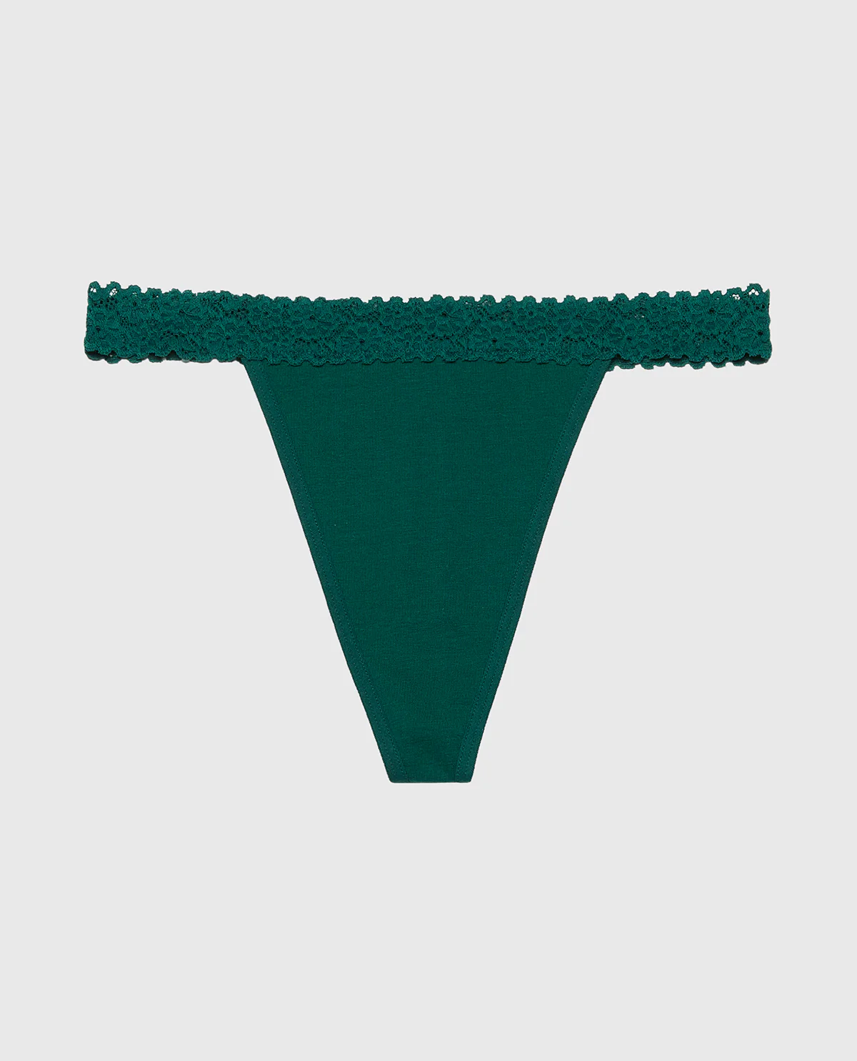 Thong Panty with Cozy Trim in Emerald Green - Image 4