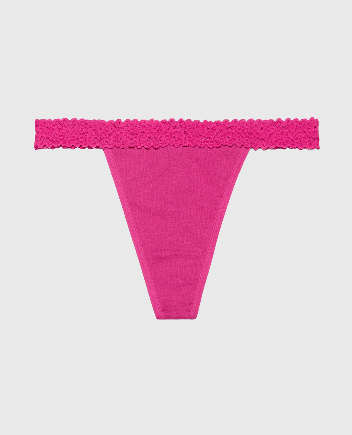 Thong Panty with Cozy Trim in Fuchsia Red - Image 4