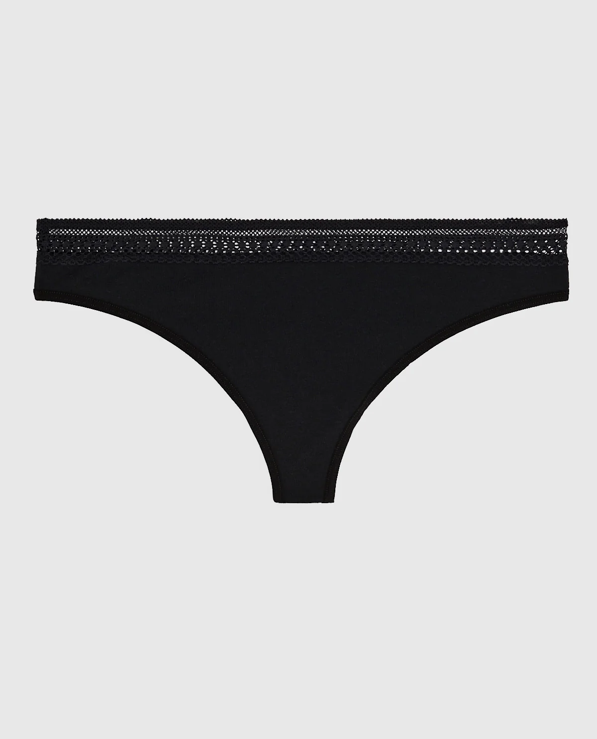 Thong Panty with Elemental Lace in Black - Image 4