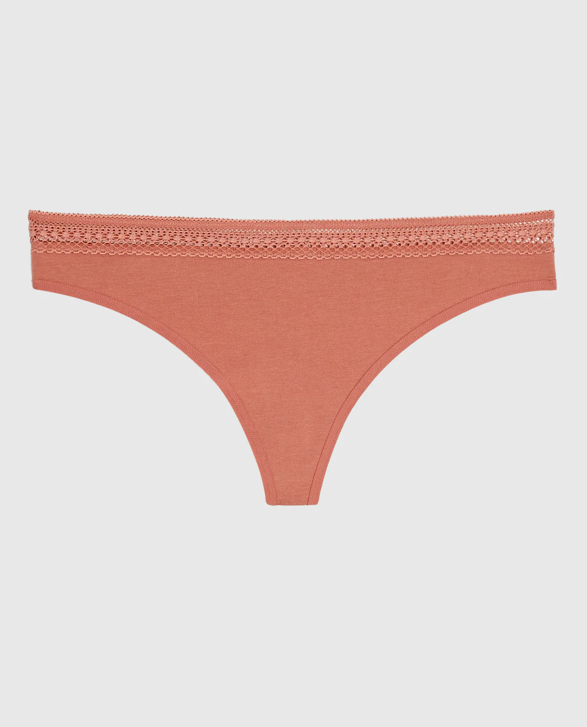 Thong Panty with Elemental Lace in Rosy Blush - Image 4