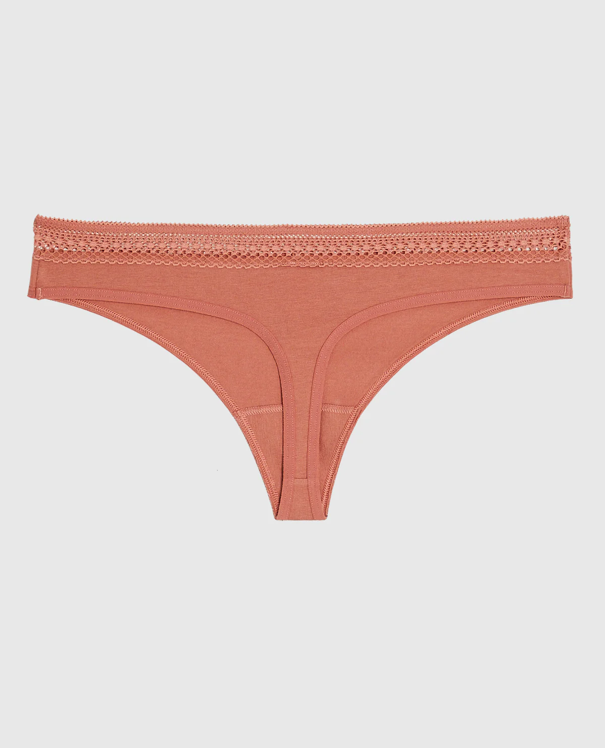 Thong Panty with Elemental Lace in Rosy Blush - Image 5