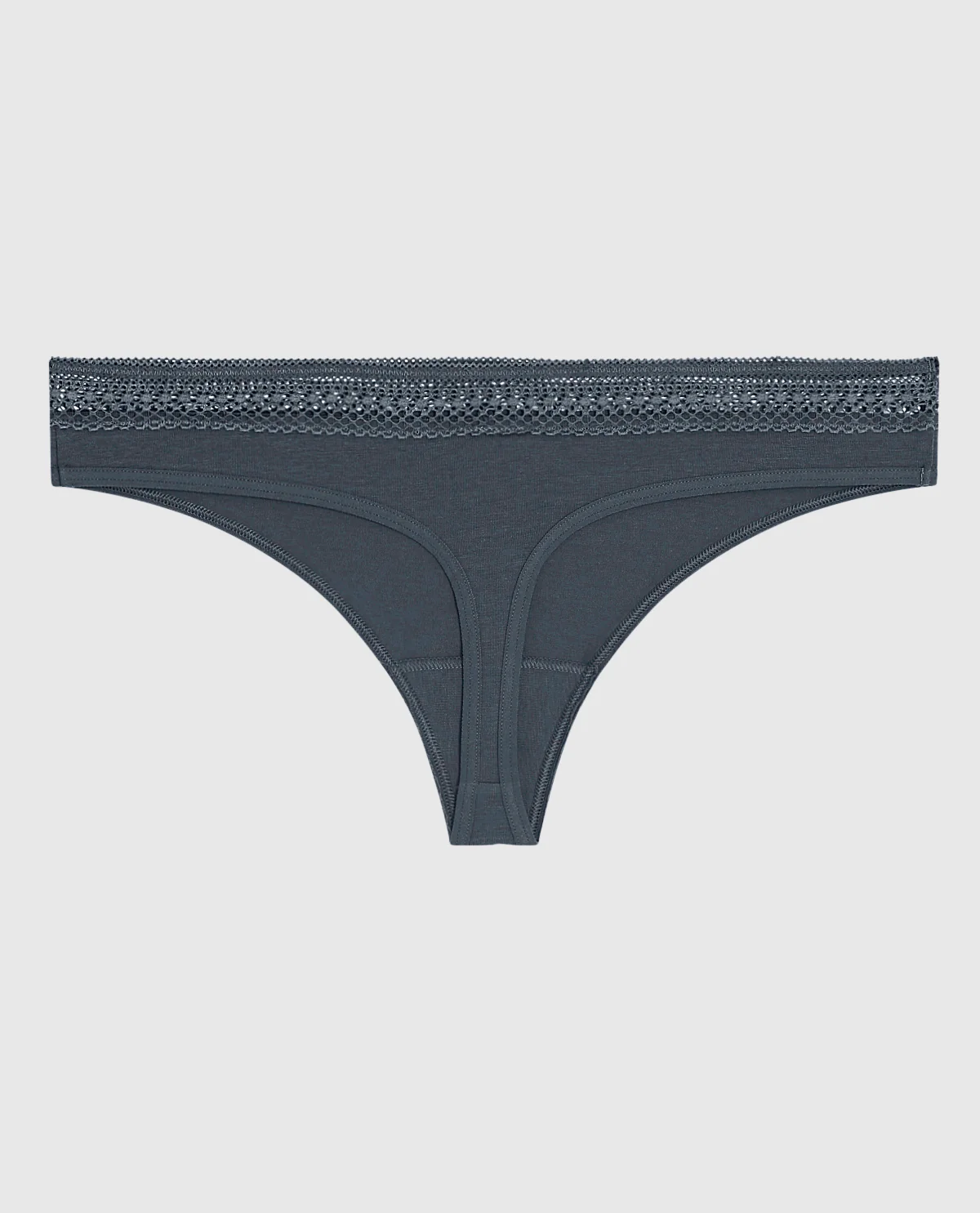 Thong Panty with Elemental Lace in Stormy Weather - Image 5