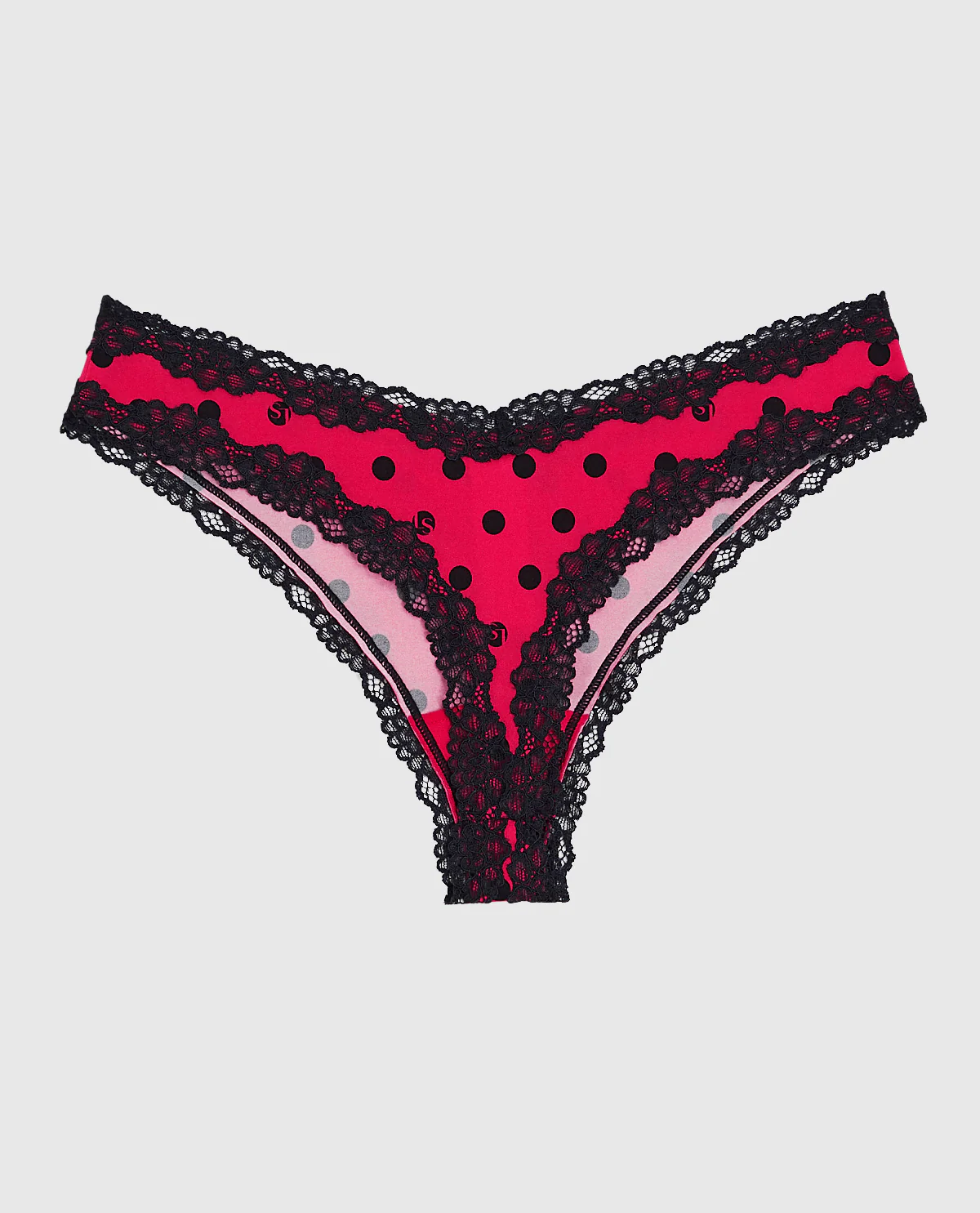 Thong Panty with Lace in LS Dot - Image 5