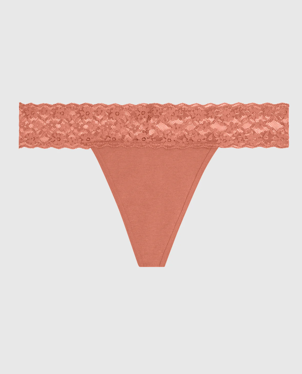 Thong Panty with Lace in Rosy Blush - Image 4
