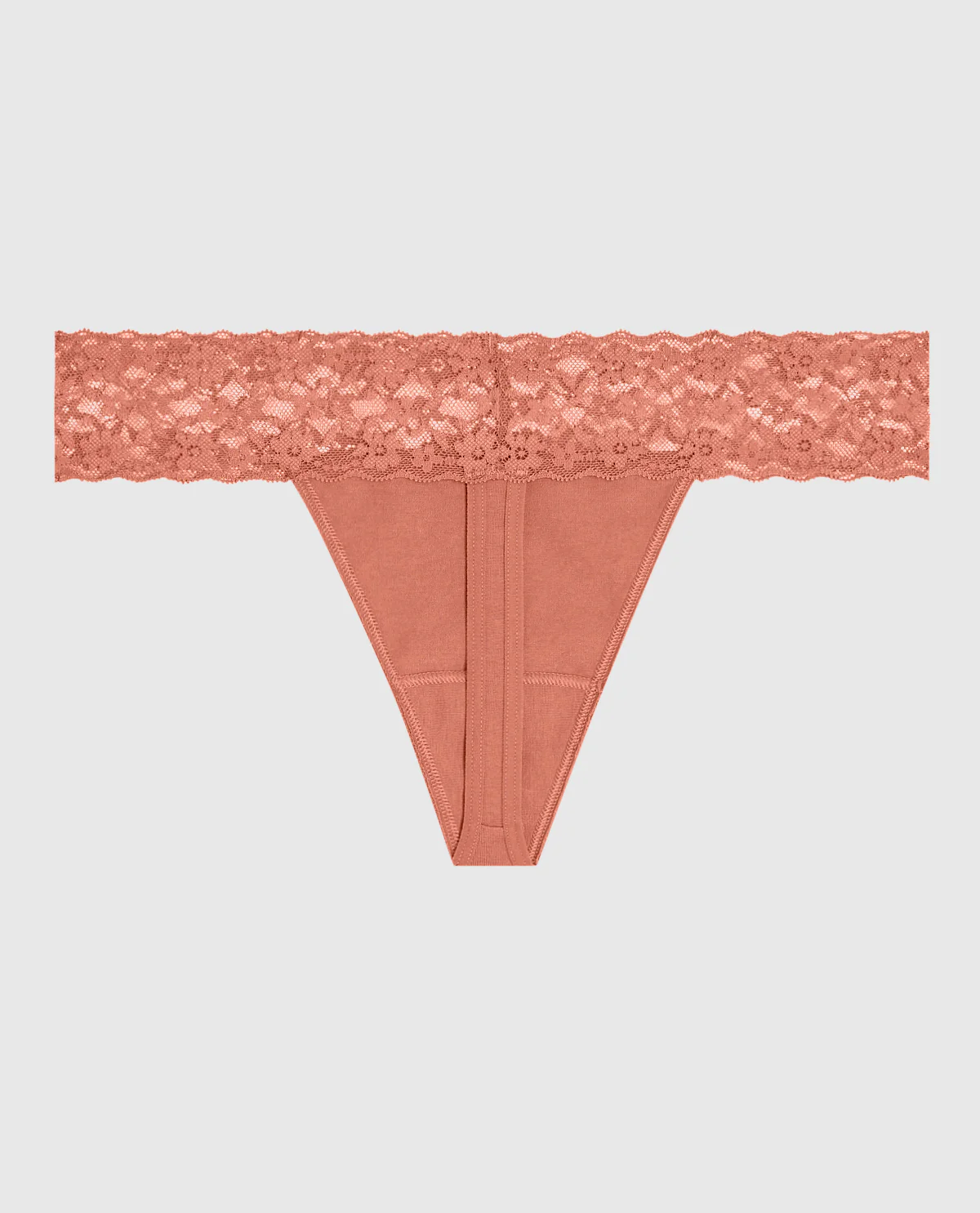 Thong Panty with Lace in Rosy Blush - Image 5