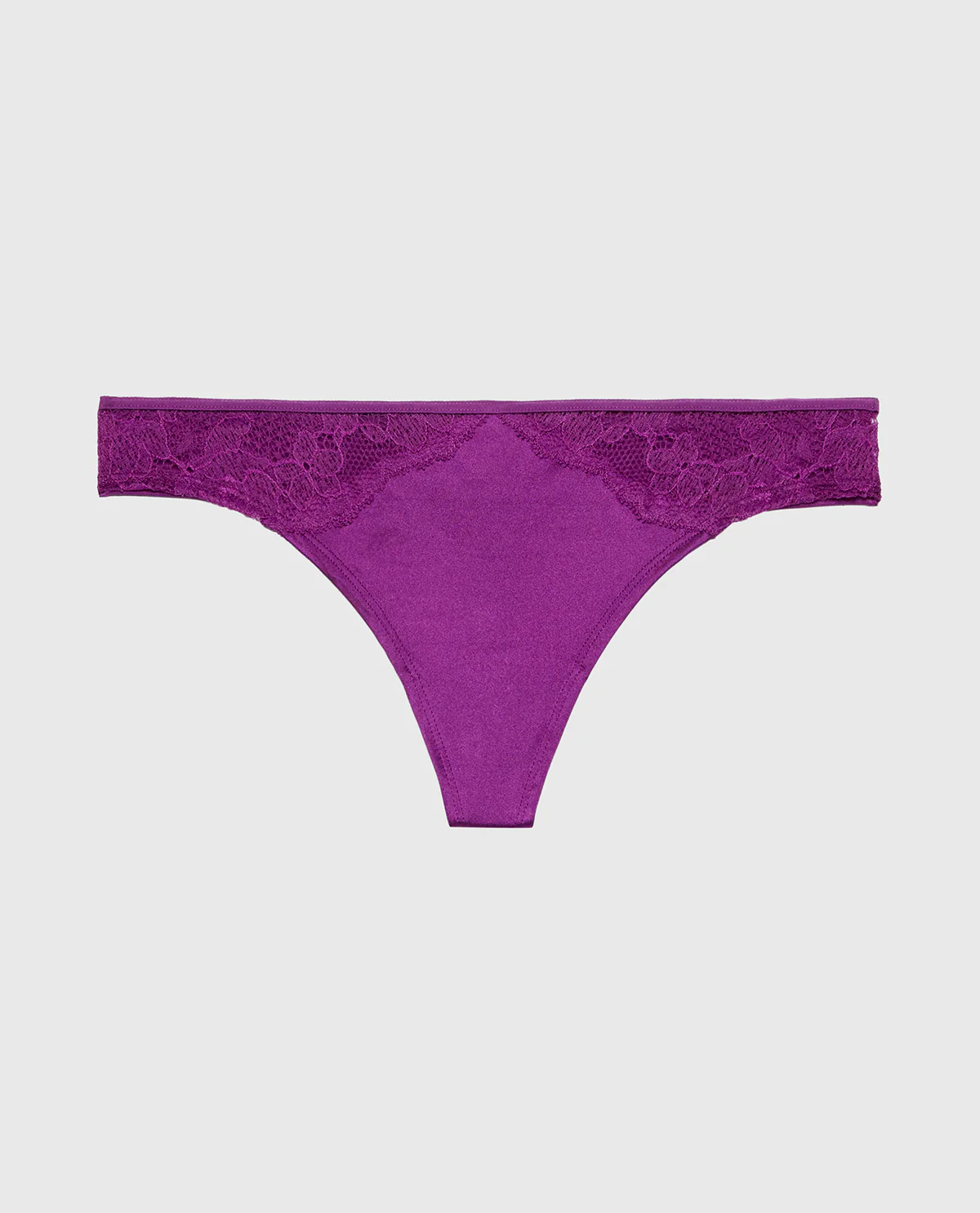 Thong Panty With Lace Micro Trim in Sparkling Grape - Image 4