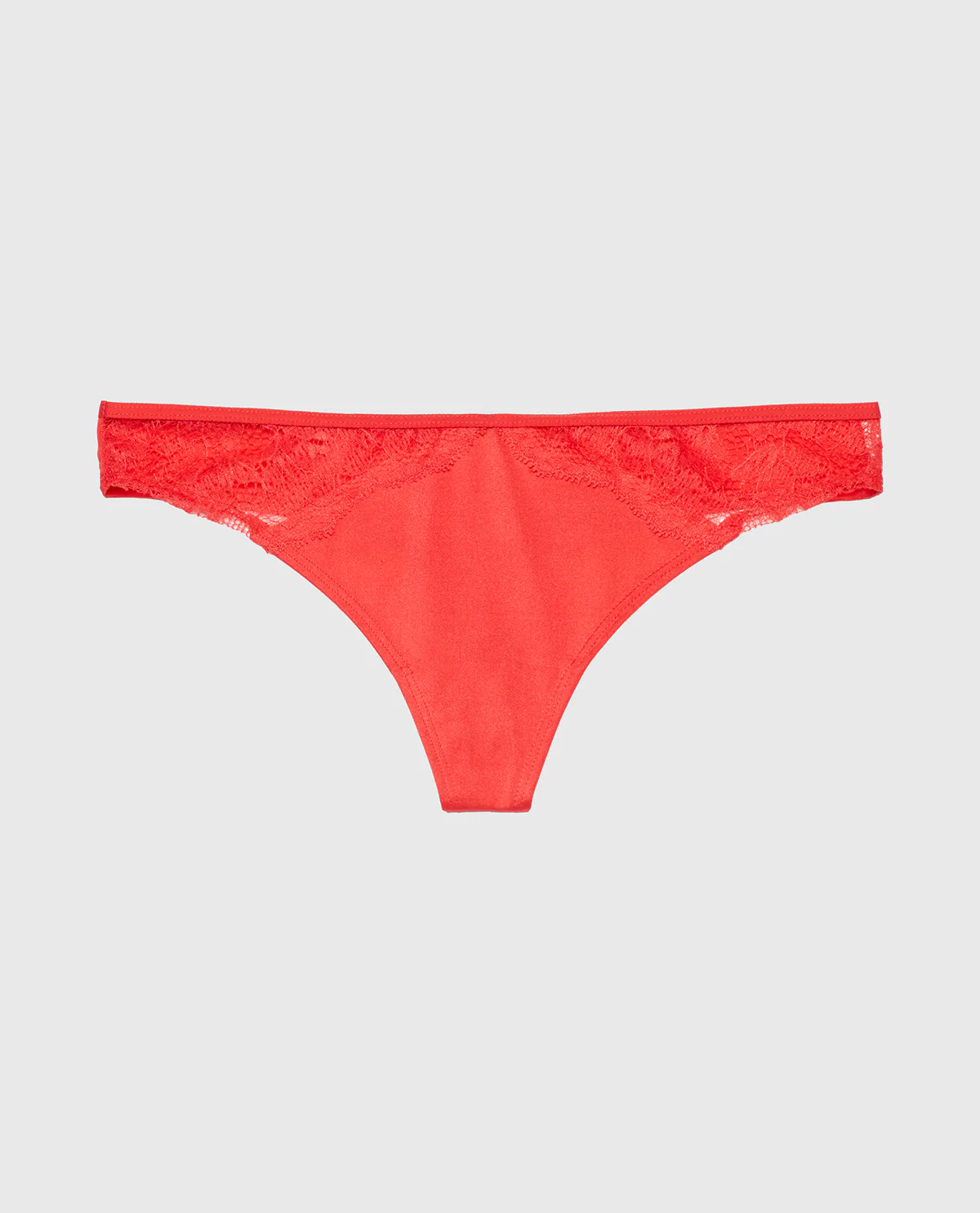 Thong Panty with Lace Micro Trim in Tart Berry - Image 4