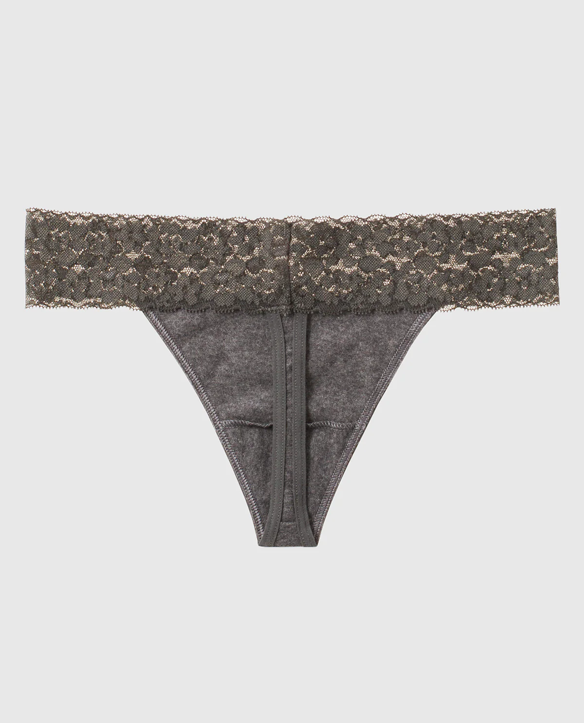Thong Panty with Lace Trim - Image 2