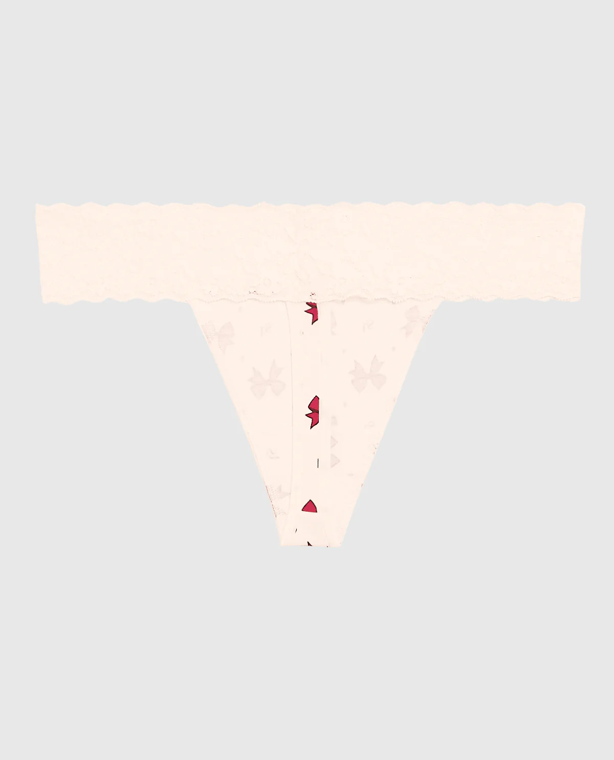 Thong Panty with Lace Trim in Bow to the Queen - Image 6
