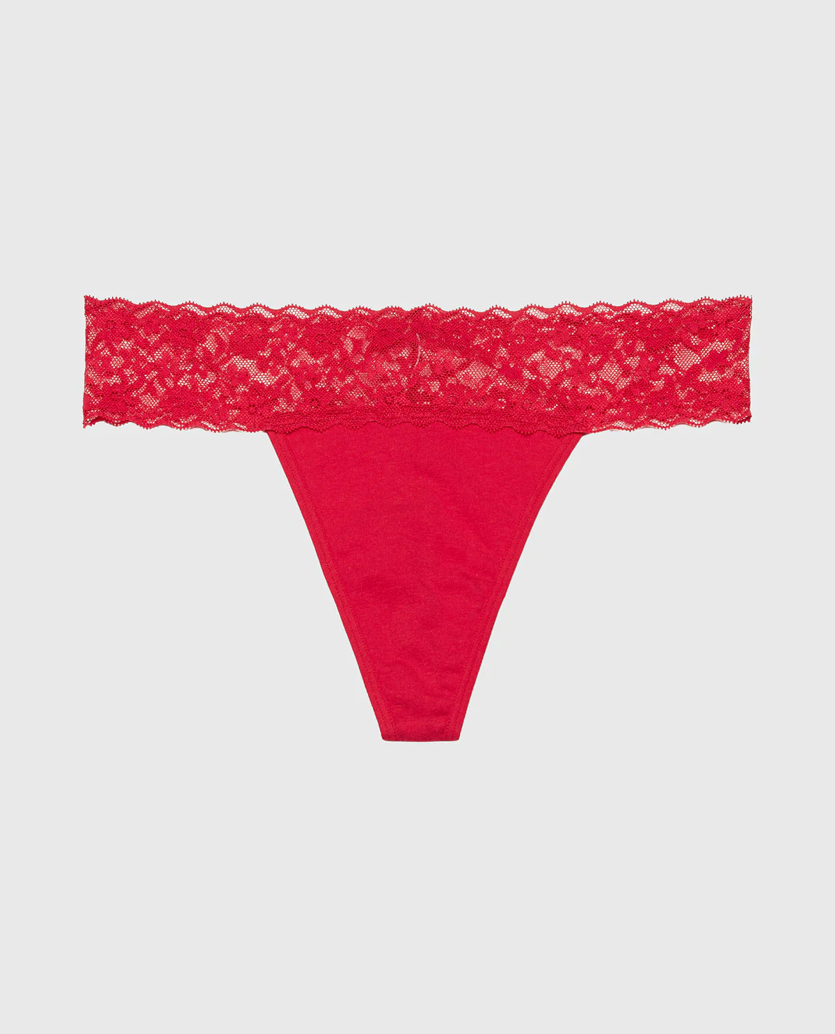 Thong Panty With Lace Trim in Crimson - Image 5