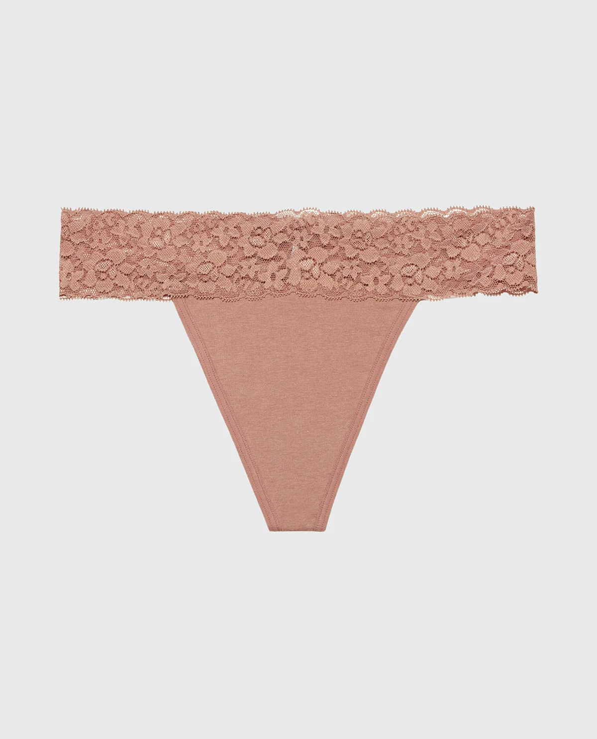 Thong Panty With Lace Trim in Deer - Image 4