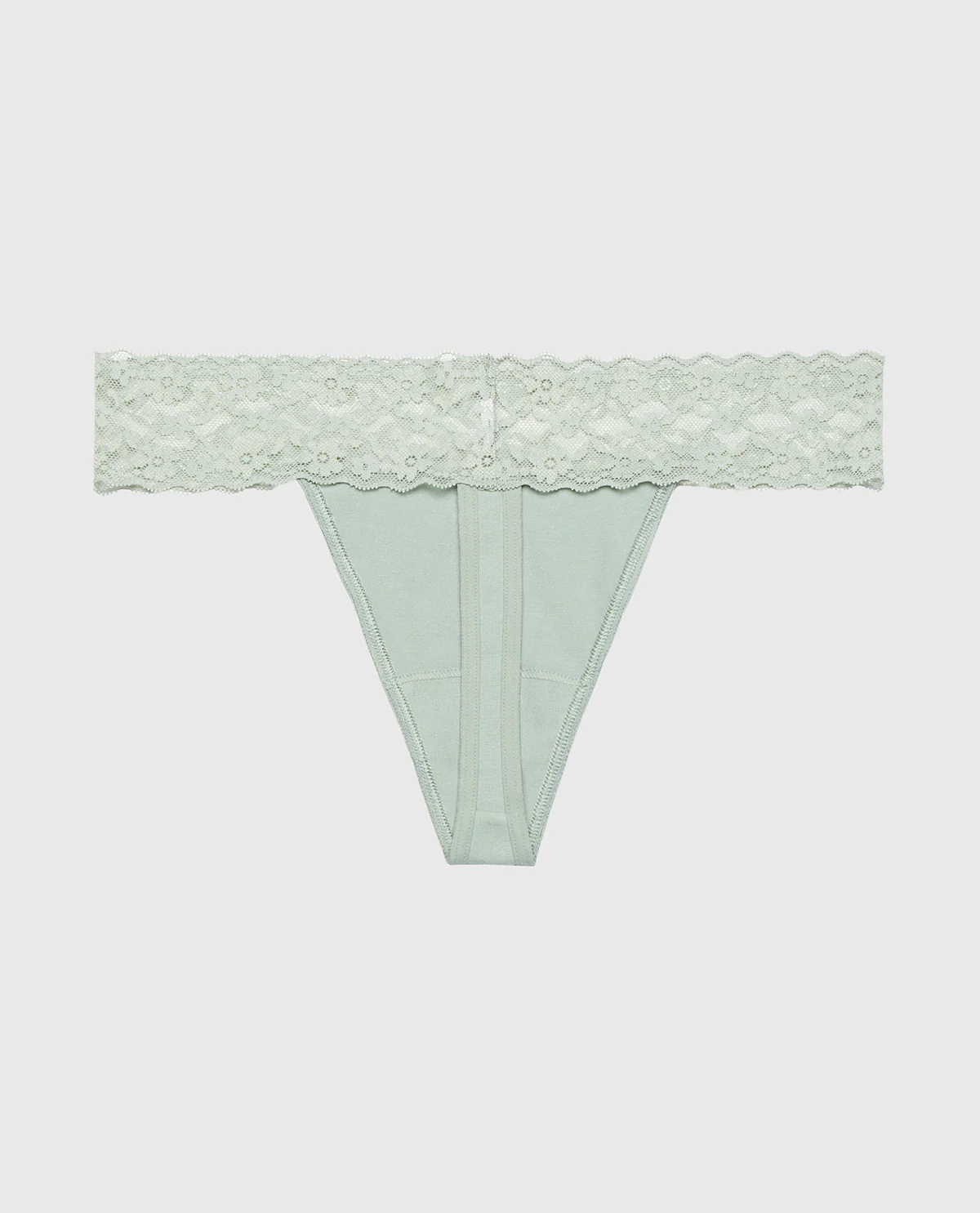 Thong Panty With Lace Trim in Iceberg Green - Image 5