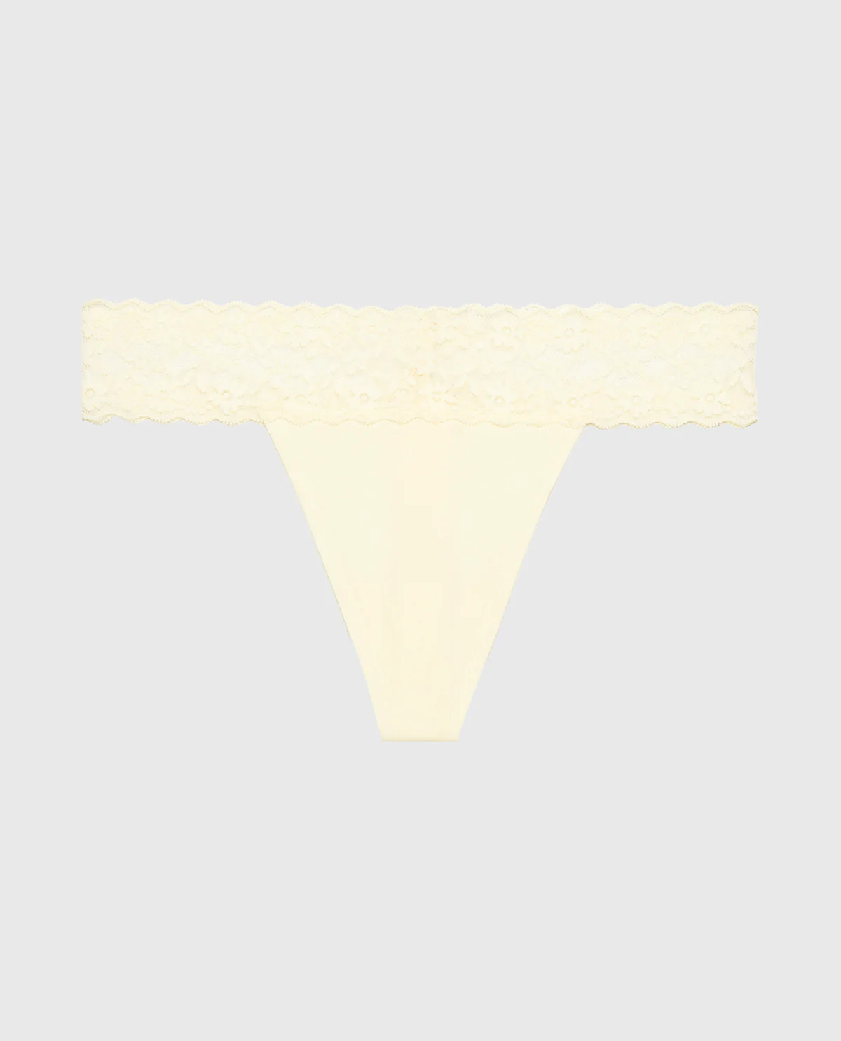 Thong Panty With Lace Trim in Lemon Icing - Image 4