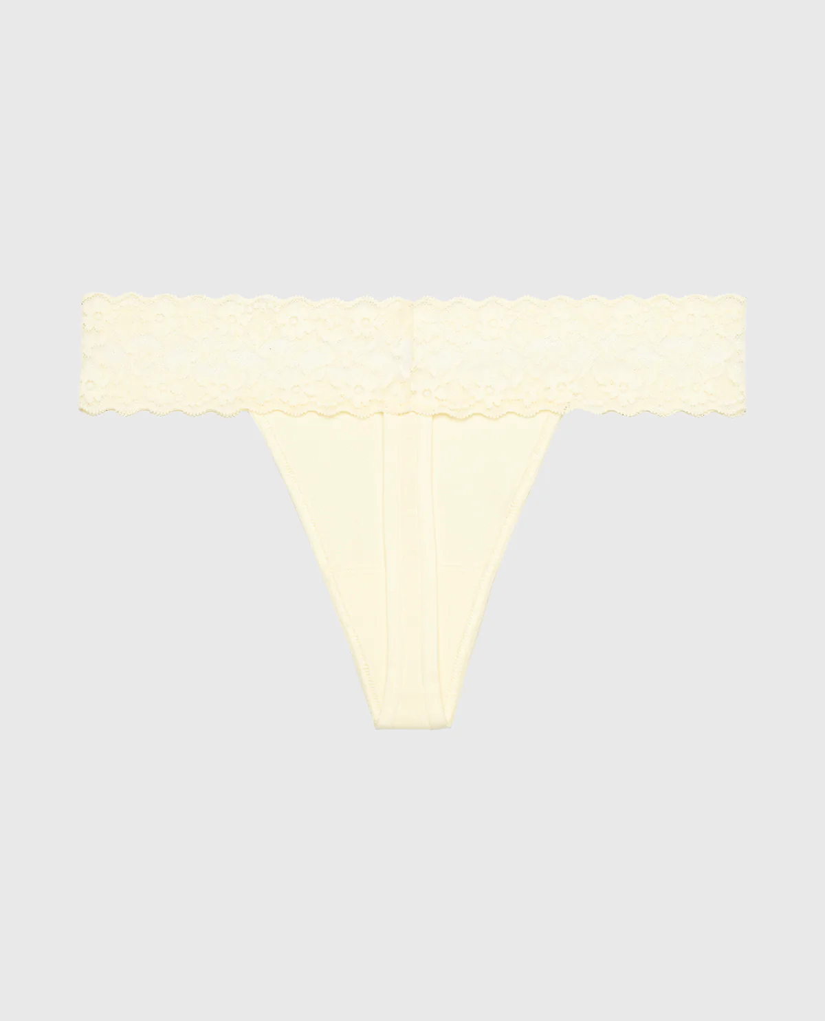 Thong Panty With Lace Trim in Lemon Icing - Image 5