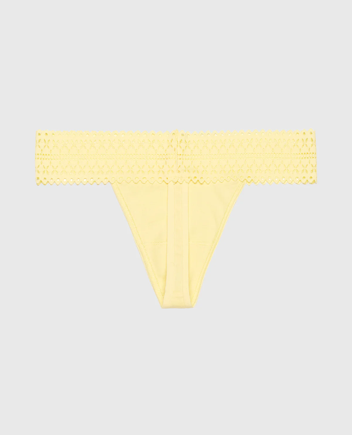 Thong Panty with Lace Trim in Mellow Yellow - Image 5