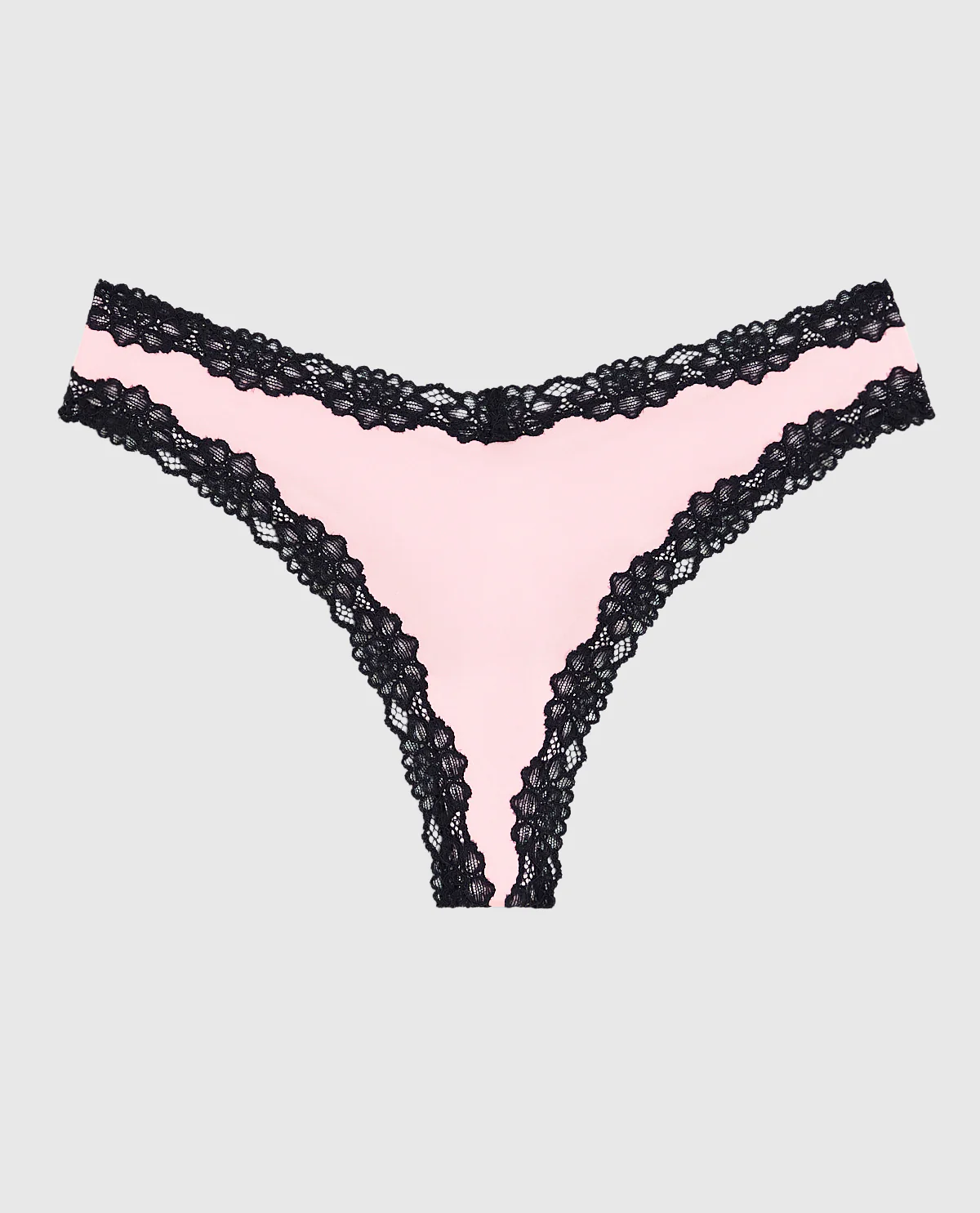 Thong Panty with Lace Trim in Pink-A-Boo - Image 4