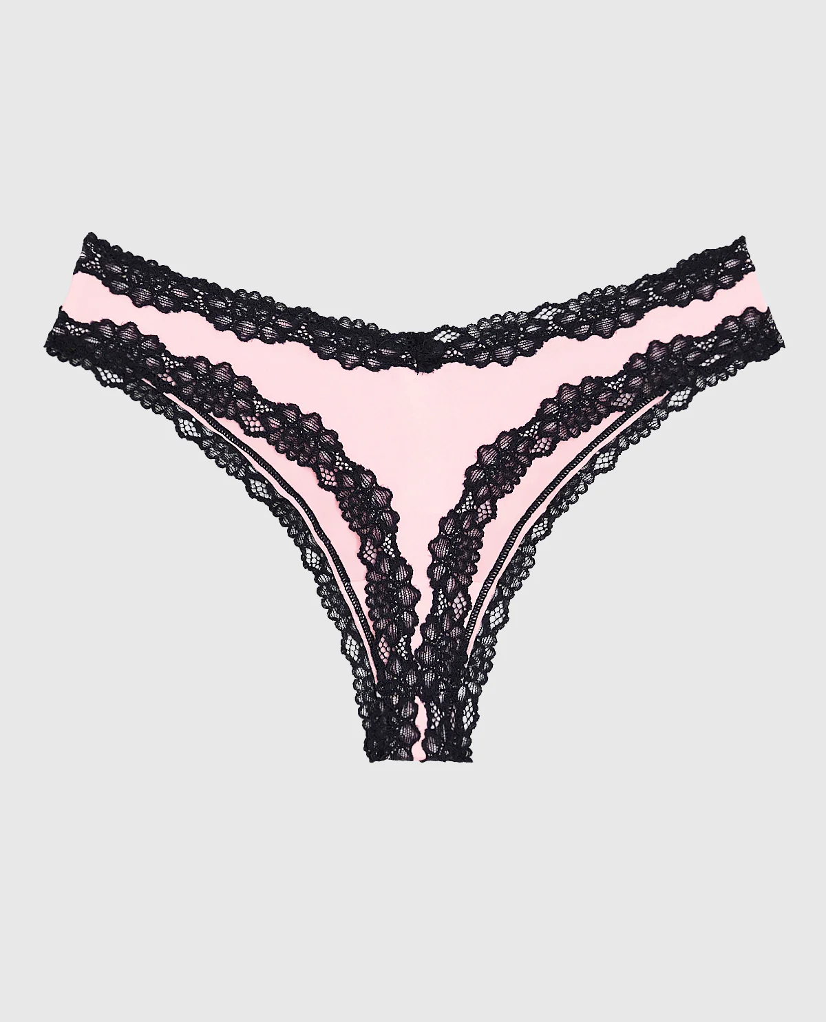 Thong Panty with Lace Trim in Pink-A-Boo - Image 5