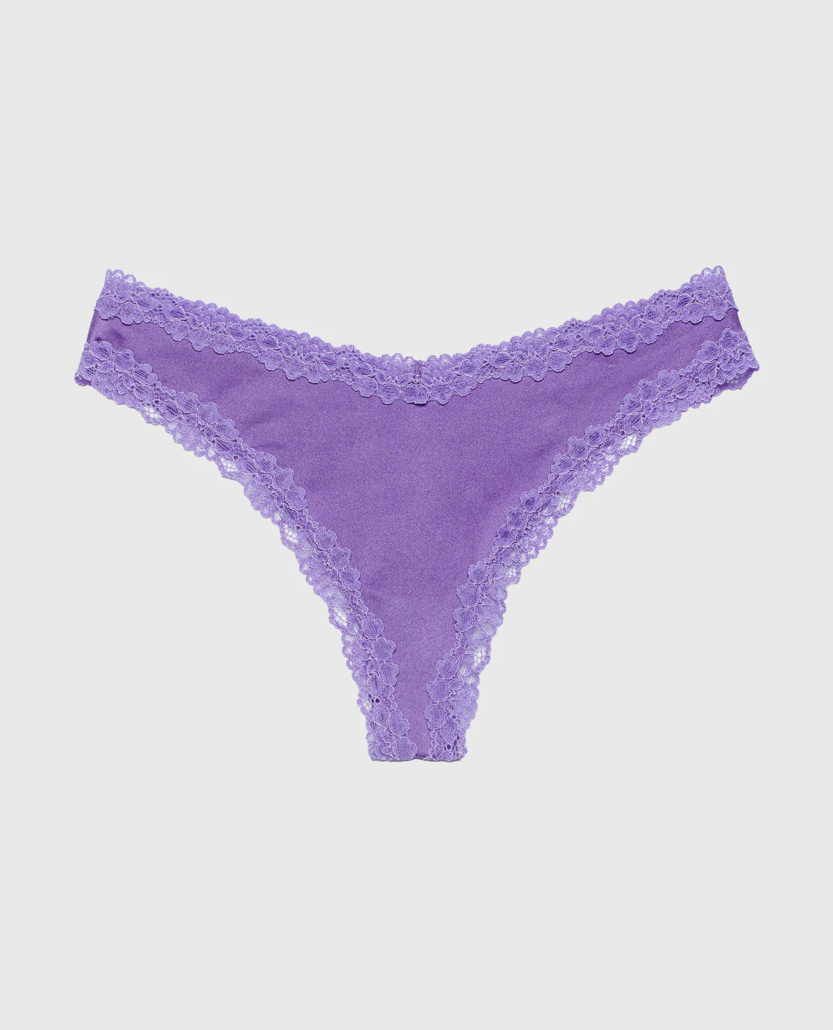 Thong Panty With Lace Trim in Purple Opulence - Image 4