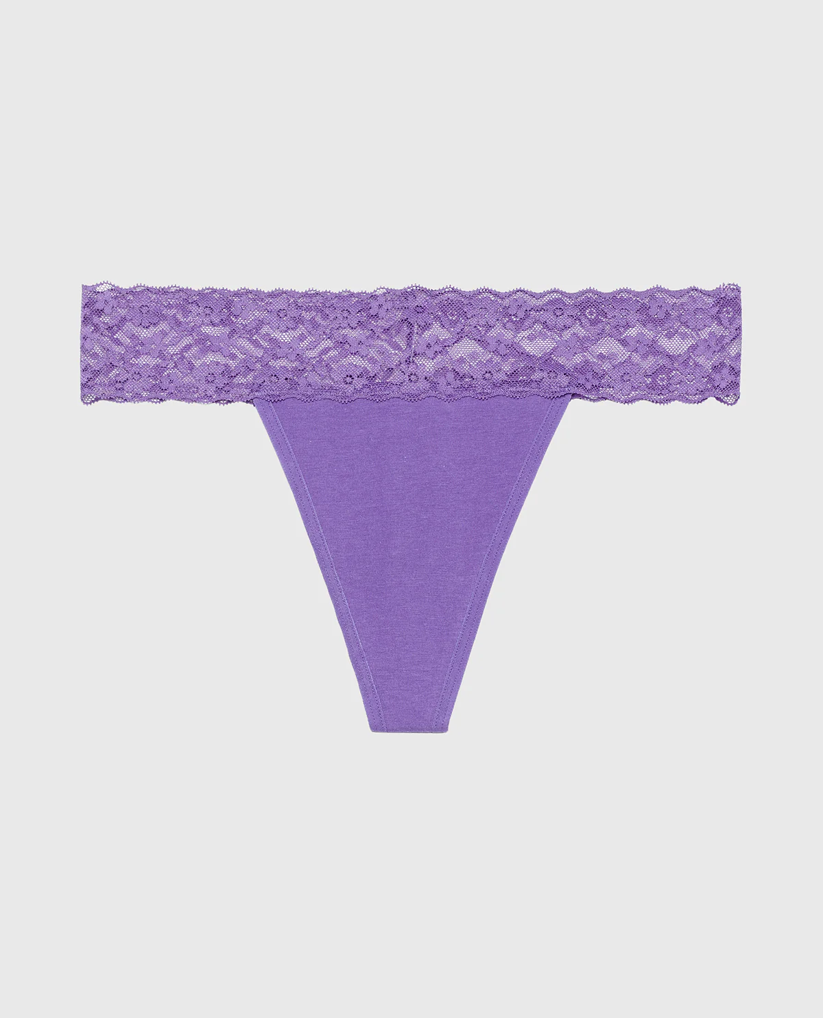 Thong Panty With Lace Trim in Purple Opulence - Image 4