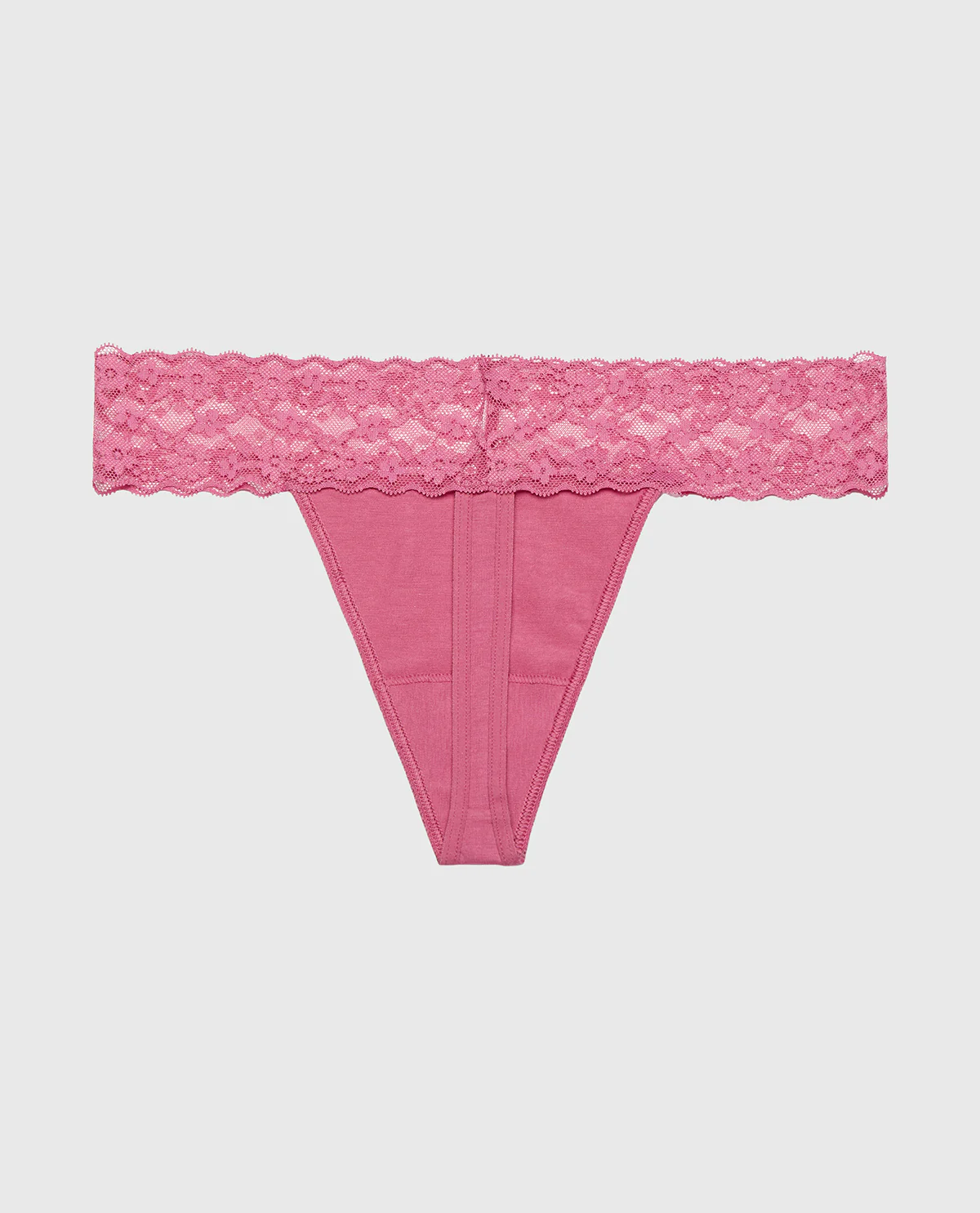Thong Panty With Lace Trim in Red Violet - Image 5