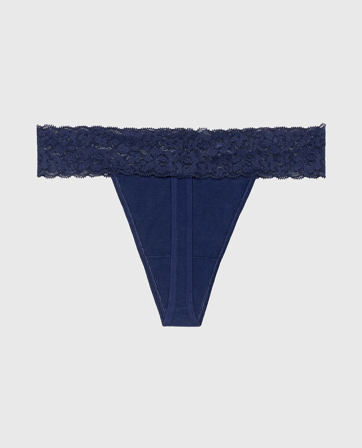 Thong Panty With Lace Trim in Russian Ruby - Image 5