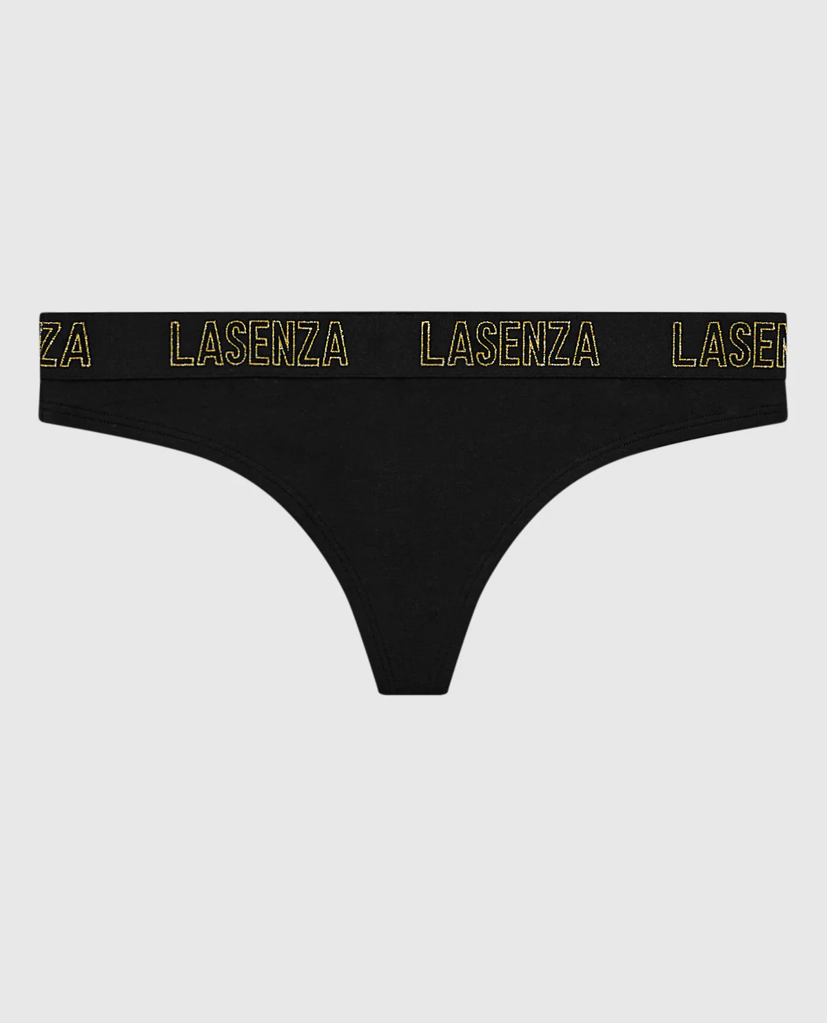 Thong Panty with Logo Band in Smoulder Black - Image 4