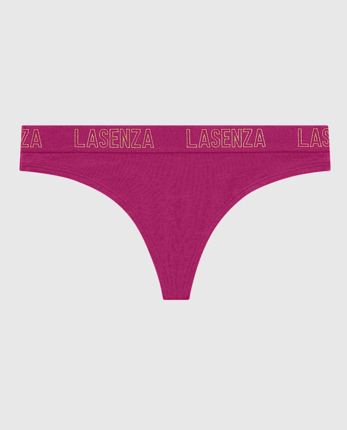 Thong Panty with Logo Band in Outrageous Pink - Image 4