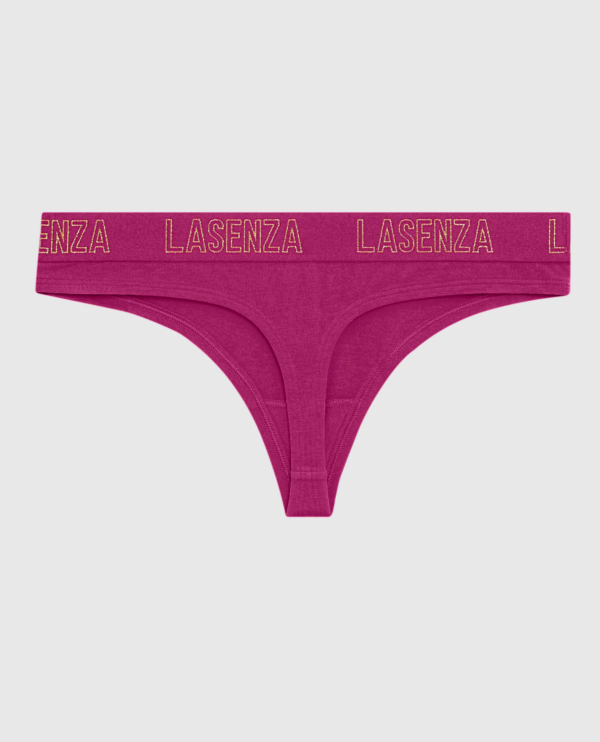 Thong Panty with Logo Band in Outrageous Pink - Image 5
