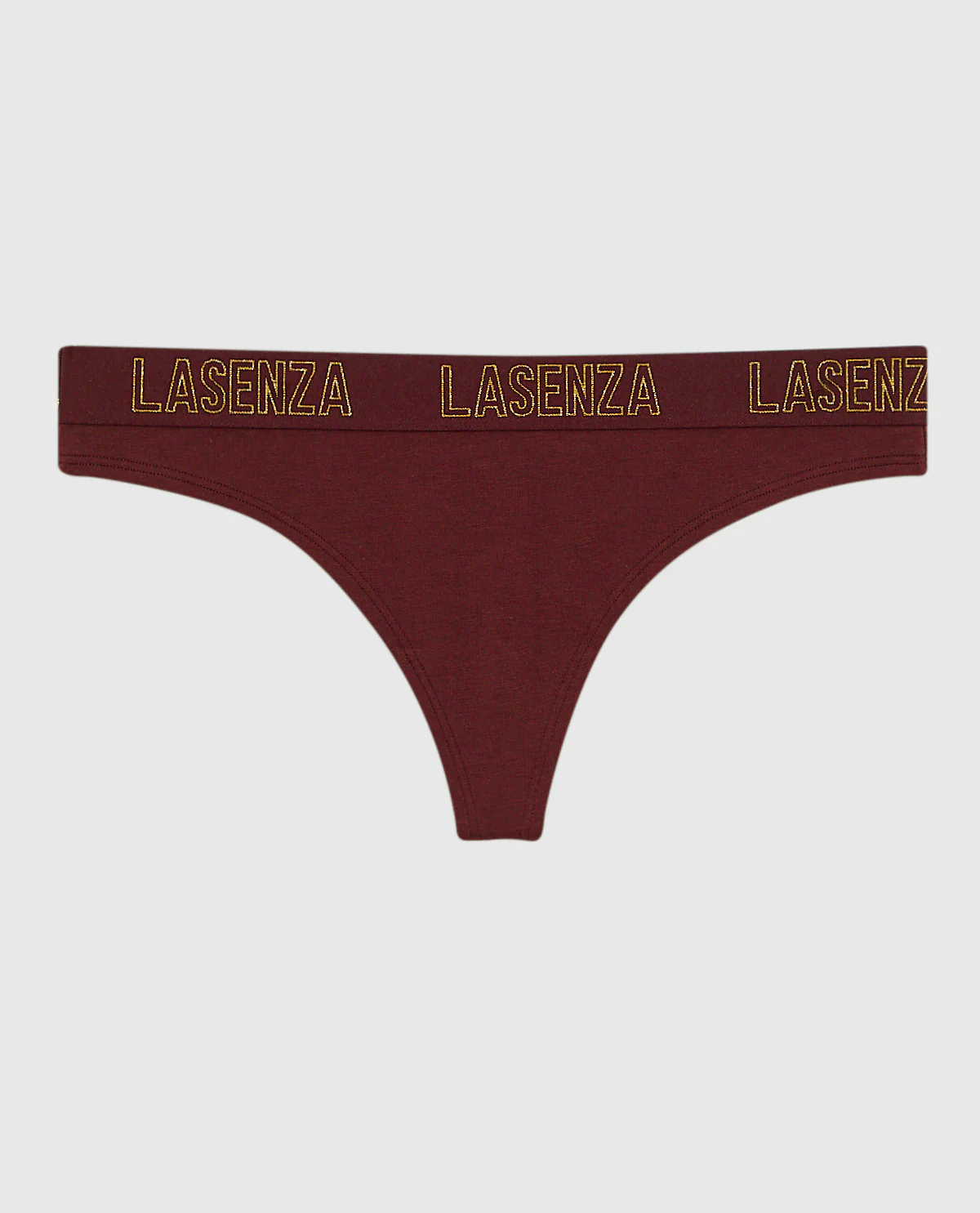 Thong Panty with Logo Band in Red Wine - Image 4