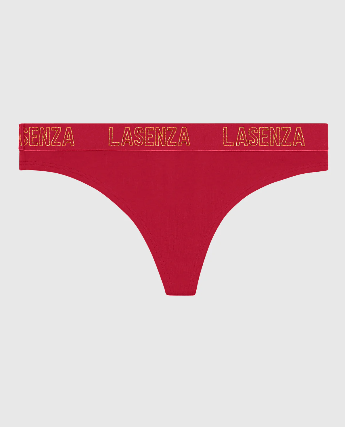 Thong Panty with Logo Band in Cosmo Red - Image 4