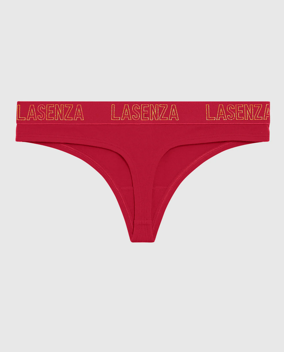 Thong Panty with Logo Band in Cosmo Red - Image 5