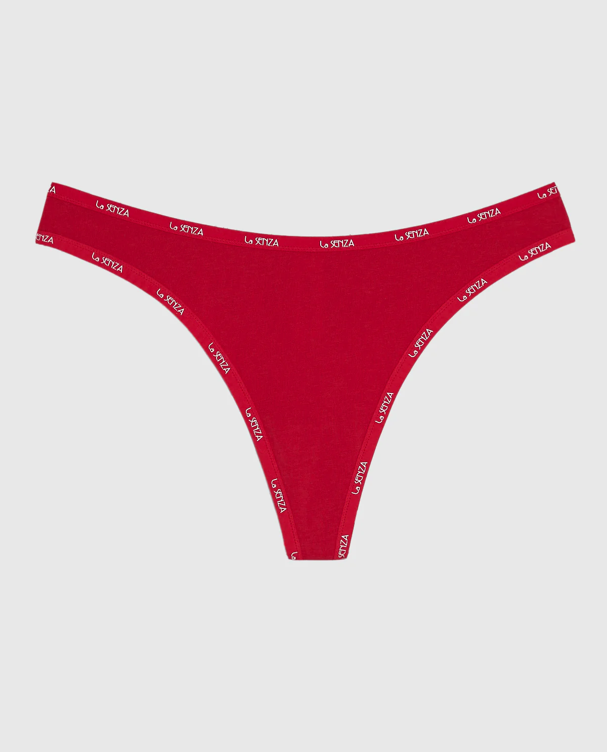Thong Panty with Logo Trim in Cosmo Red - Image 4