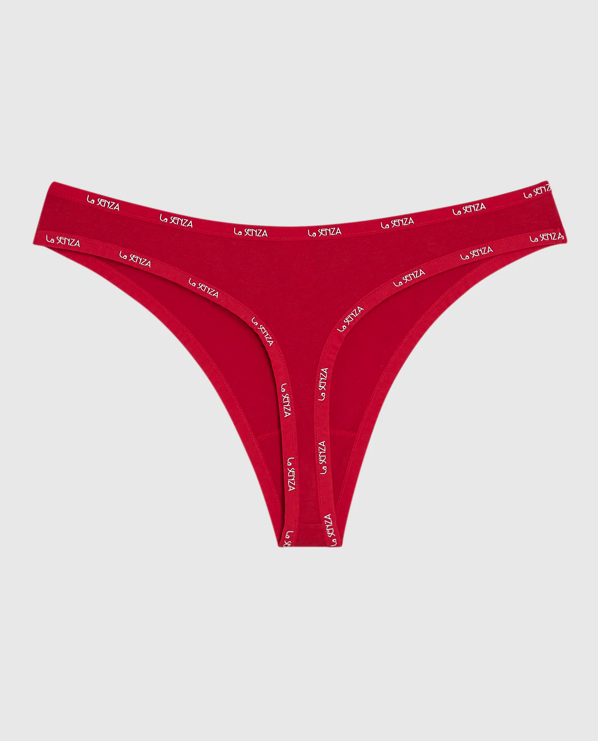 Thong Panty with Logo Trim in Cosmo Red - Image 5