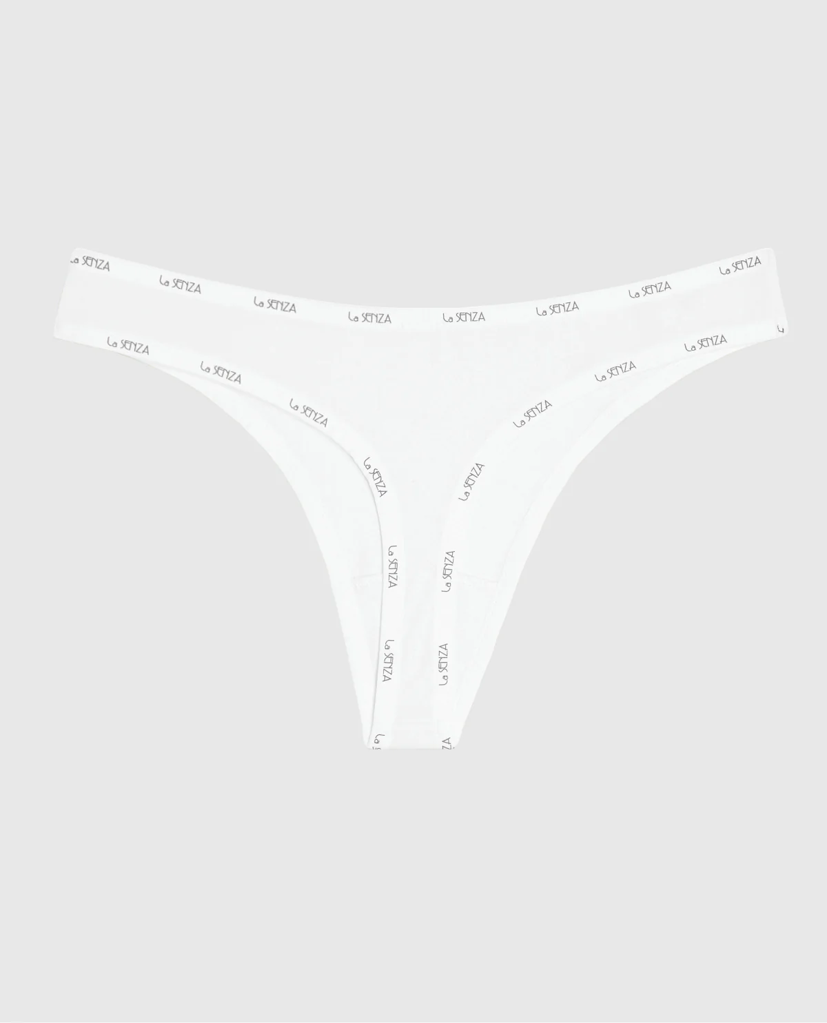 Thong Panty with Logo Trim in Ivory - Image 5
