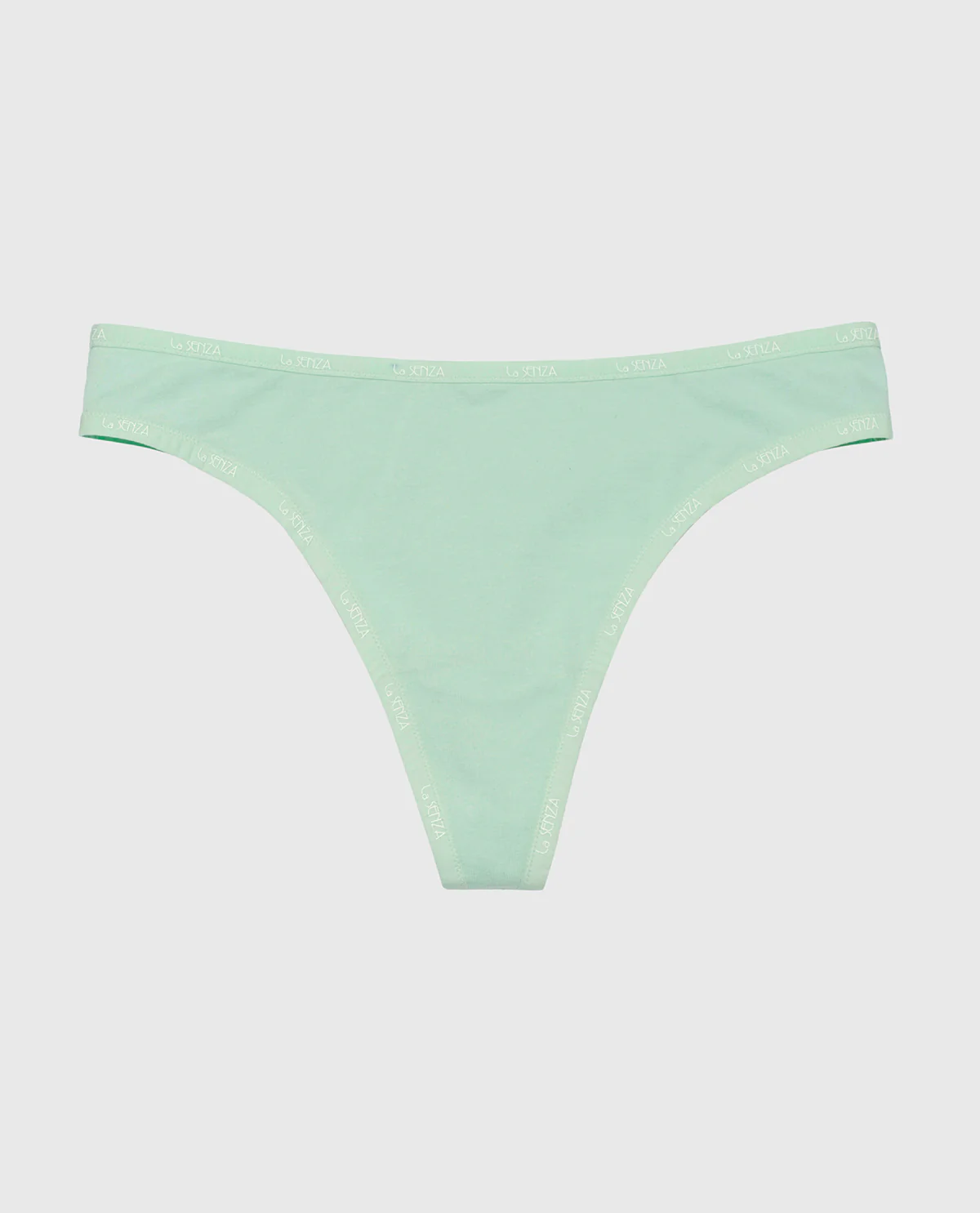 Thong Panty with Logo Trim in Mist Green - Image 4
