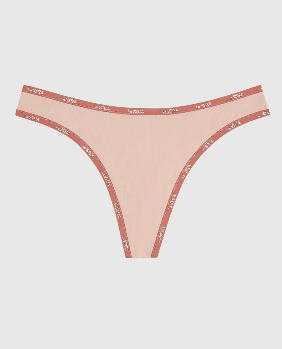Thong Panty with Logo Trim in Peaceful Peach - Image 4