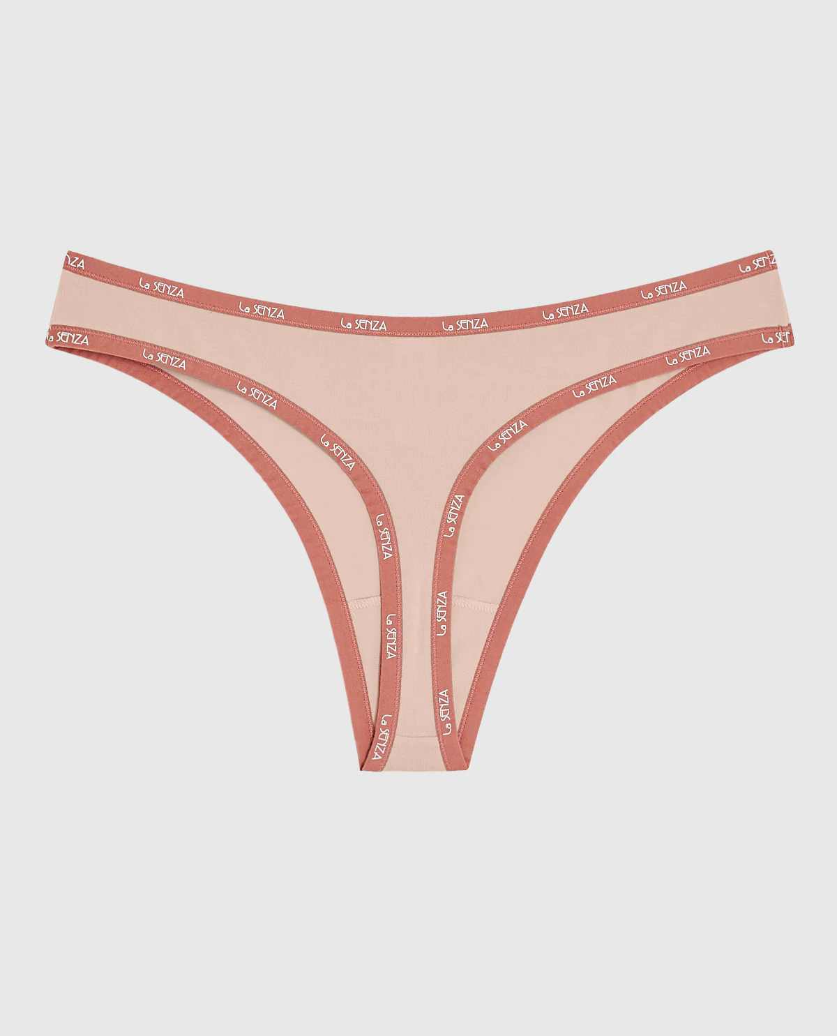 Thong Panty with Logo Trim in Peaceful Peach - Image 5