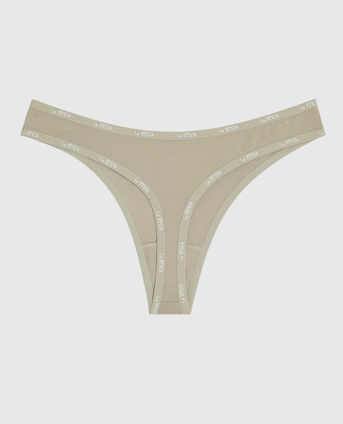 Thong Panty with Logo Trim in Stone Grey - Image 5
