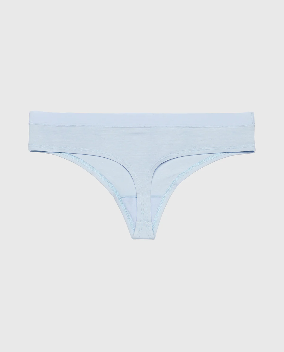 Thong Panty with Vanishing Trim in Subdued Blue - Image 5