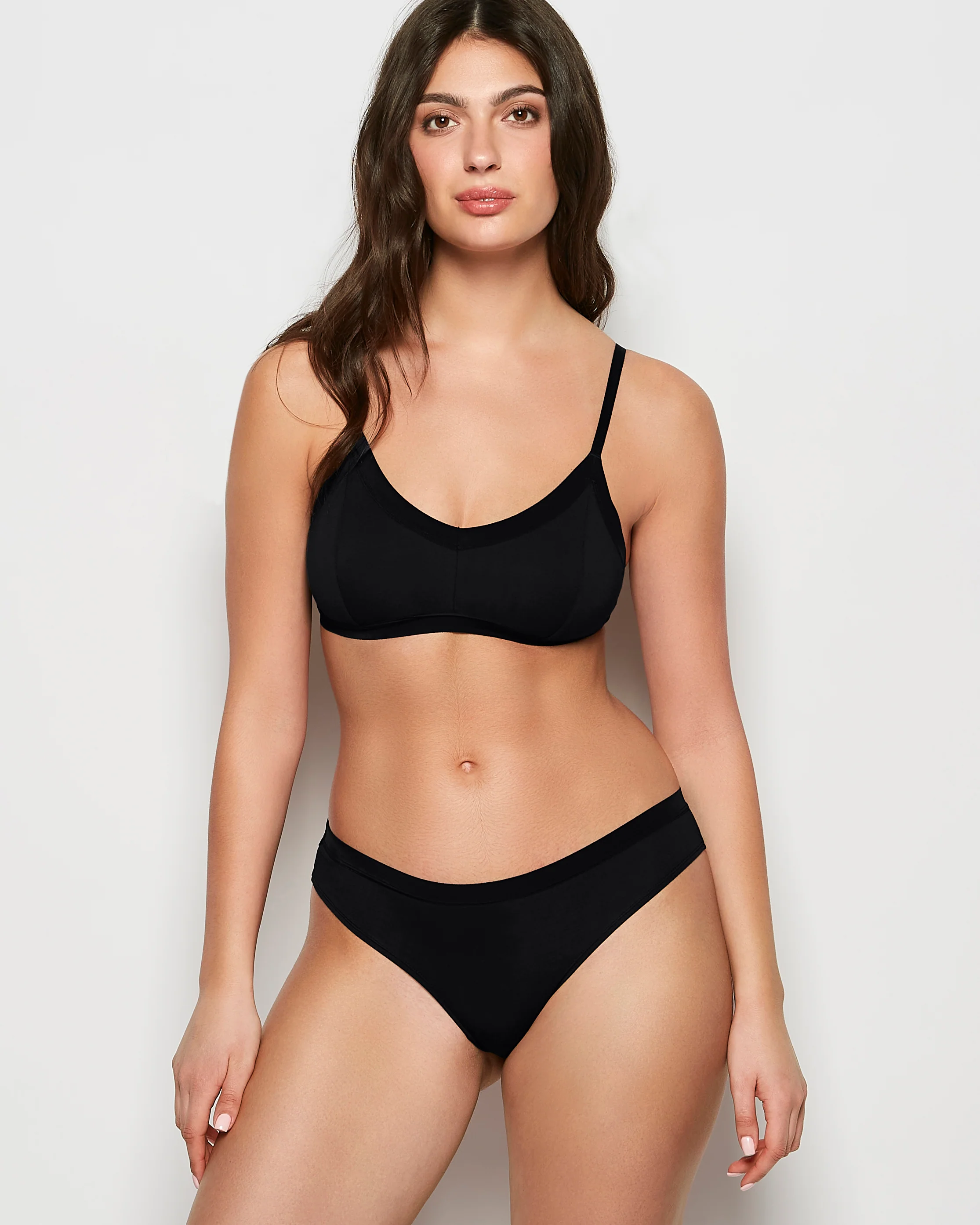 Thong Panty with Vanishing Trim in Tuxedo Black - Image 6