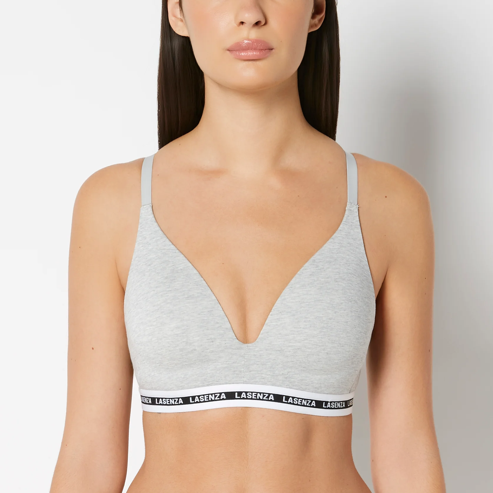 Triangle Padded Bra in Heather Grey