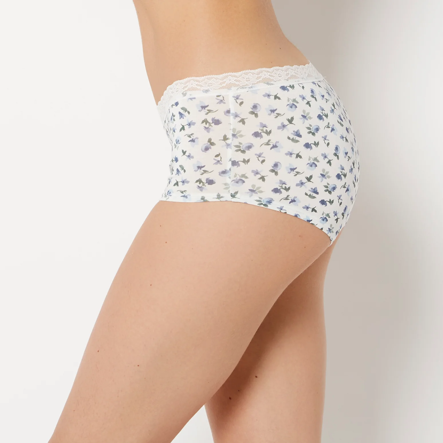 Ultrasoft Boyshort Panty with Lace Trim In Breezy Floral - Image 2