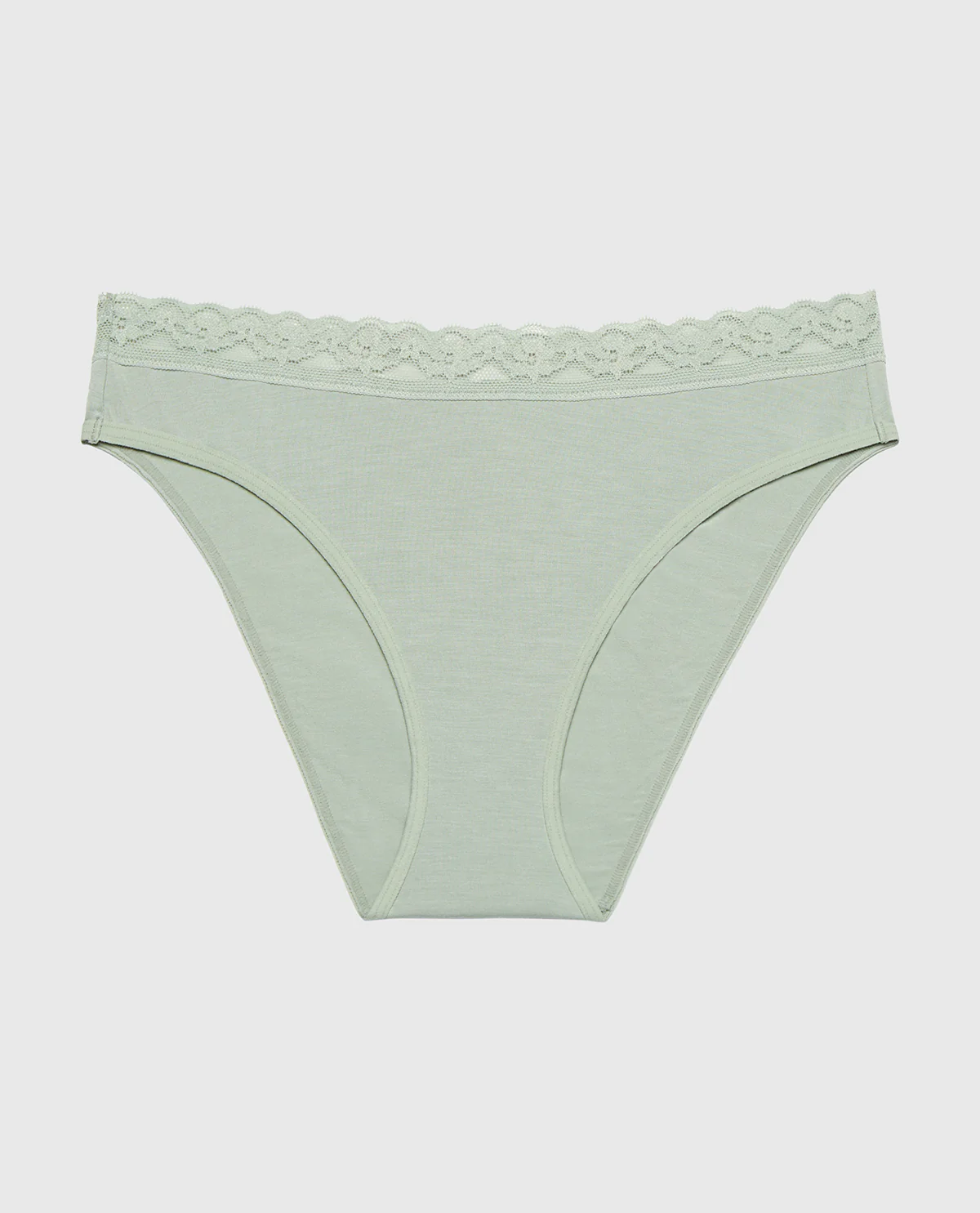 Ultrasoft Modal Bikini Panty with Lace Trim In Iceberg Green - Image 4