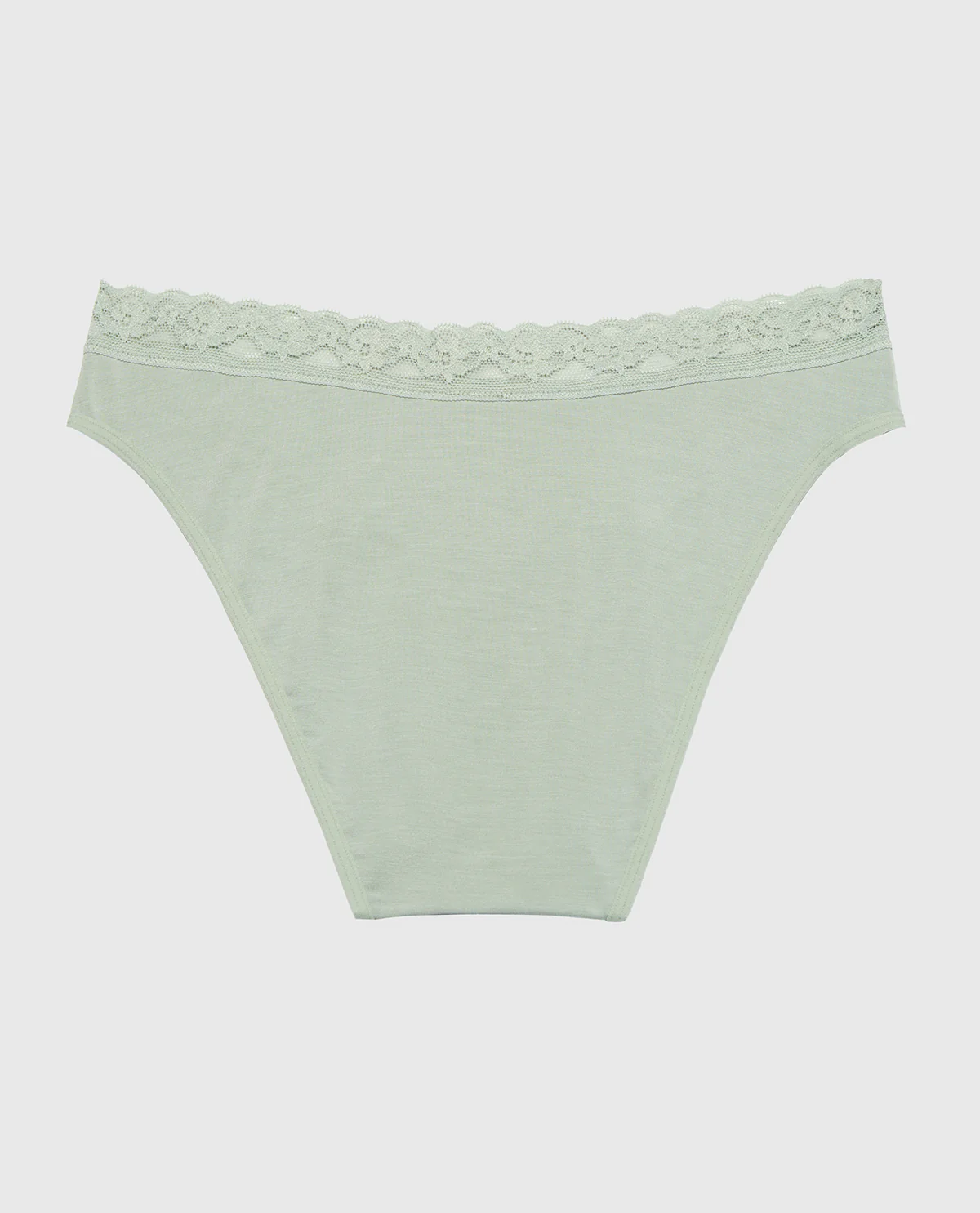 Ultrasoft Modal Bikini Panty with Lace Trim In Iceberg Green - Image 5